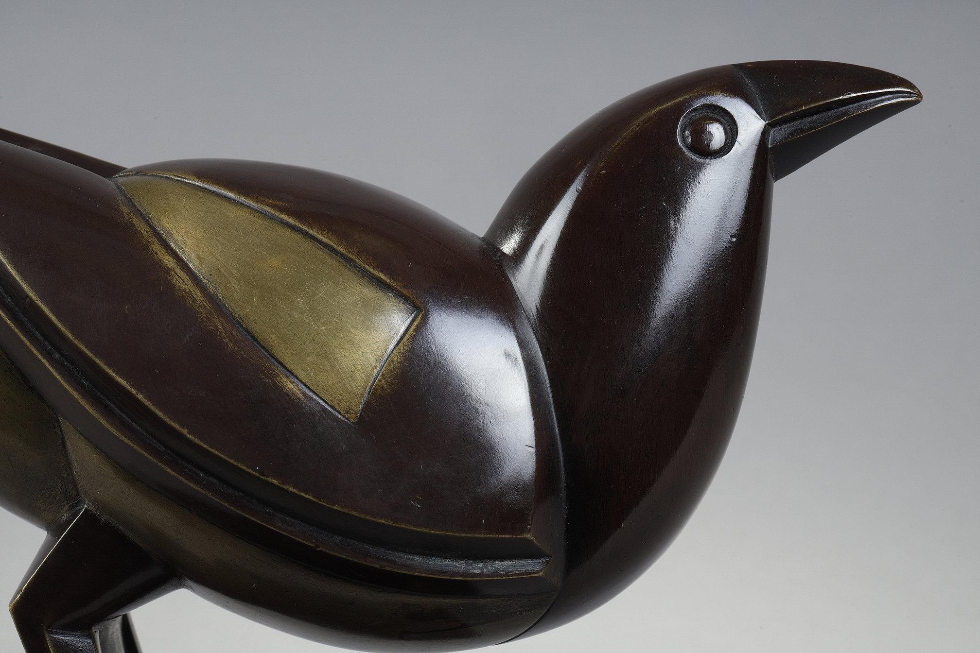 Magpie - Gold Figurative Sculpture by Jan and Joel Martel