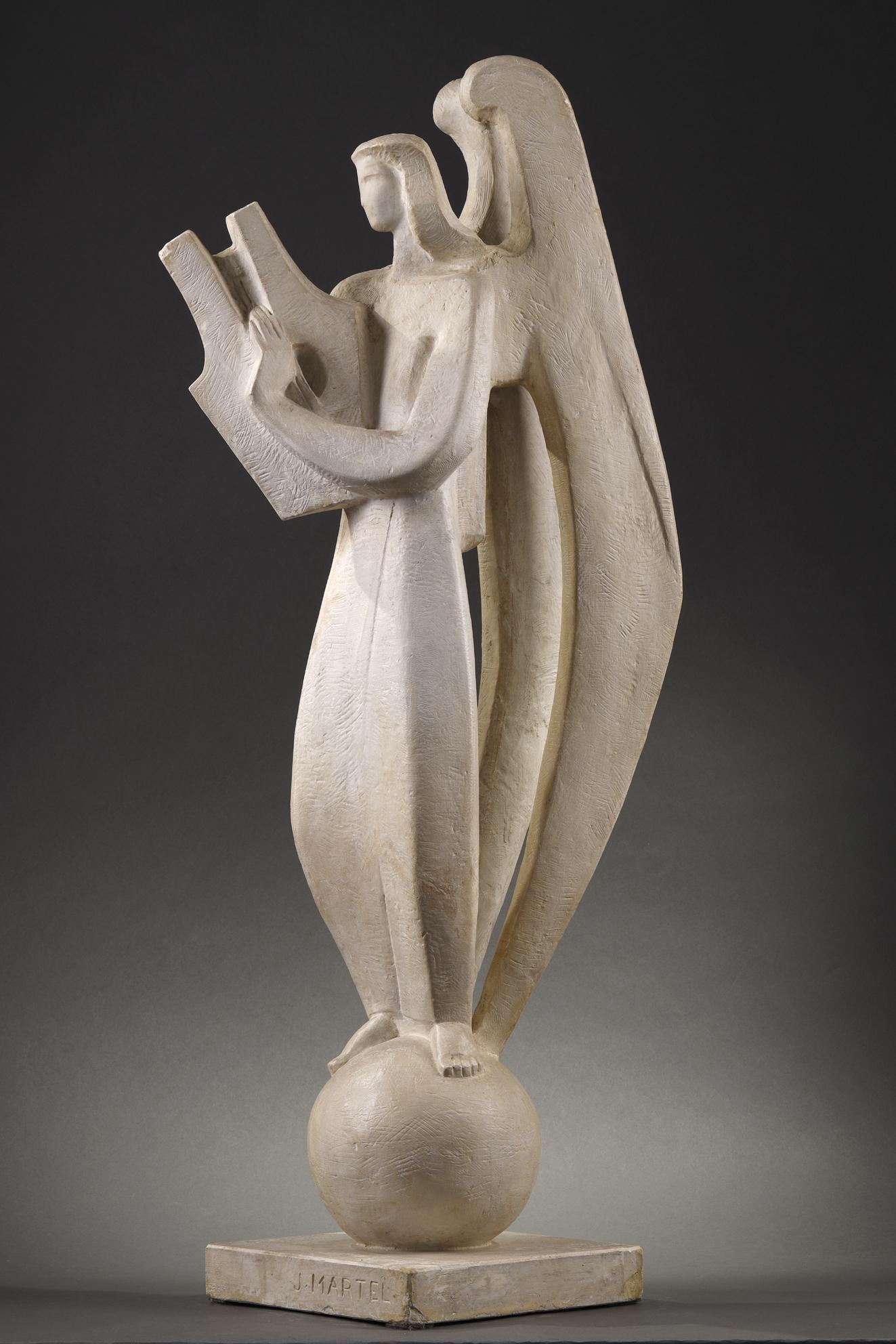 Jan and Joël MARTEL Figurative Sculpture - Angel with the Lyre