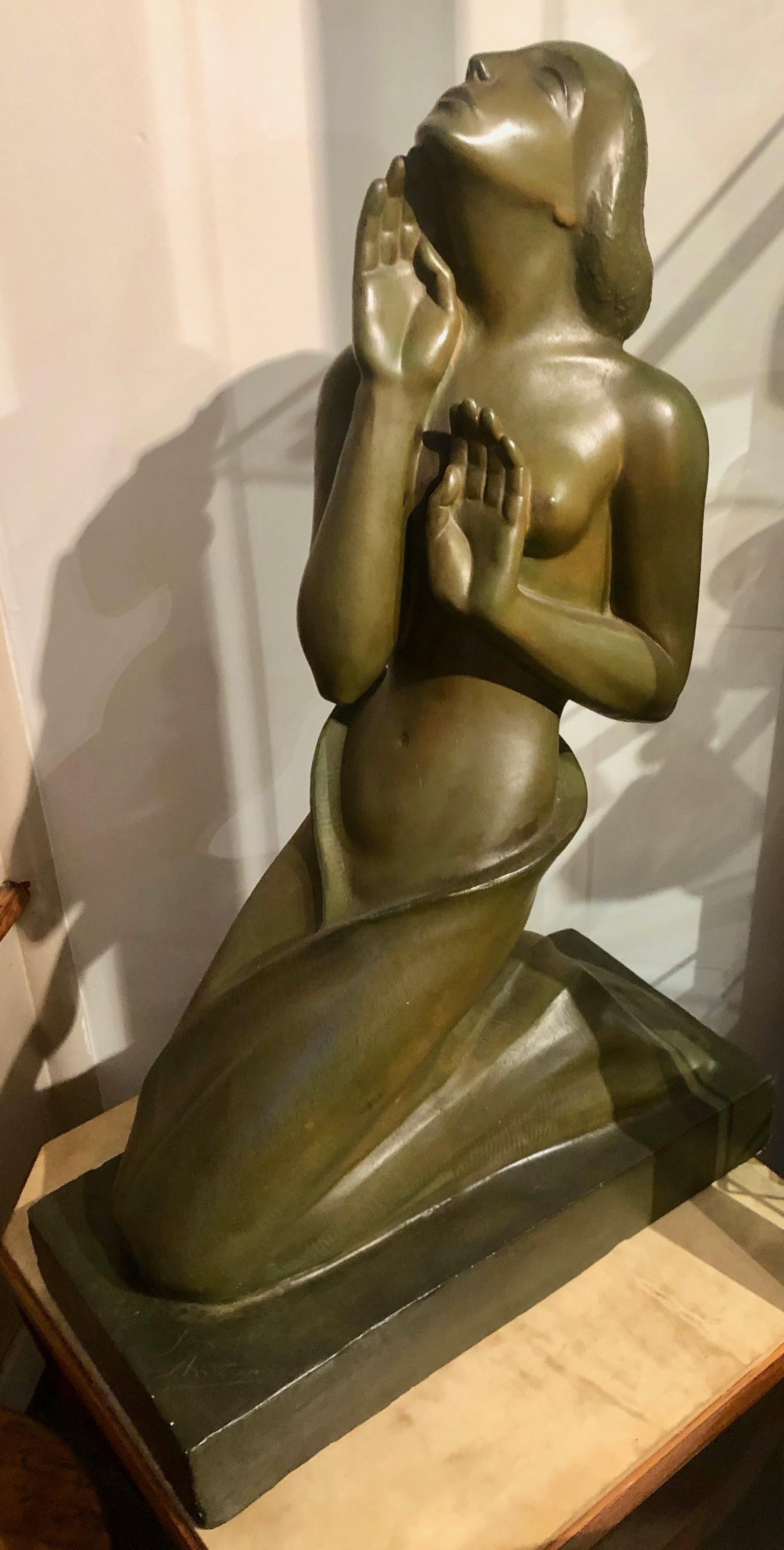 Jan Anteunis Statua femminile in stile Art Deco Scultore belga in vendita 2