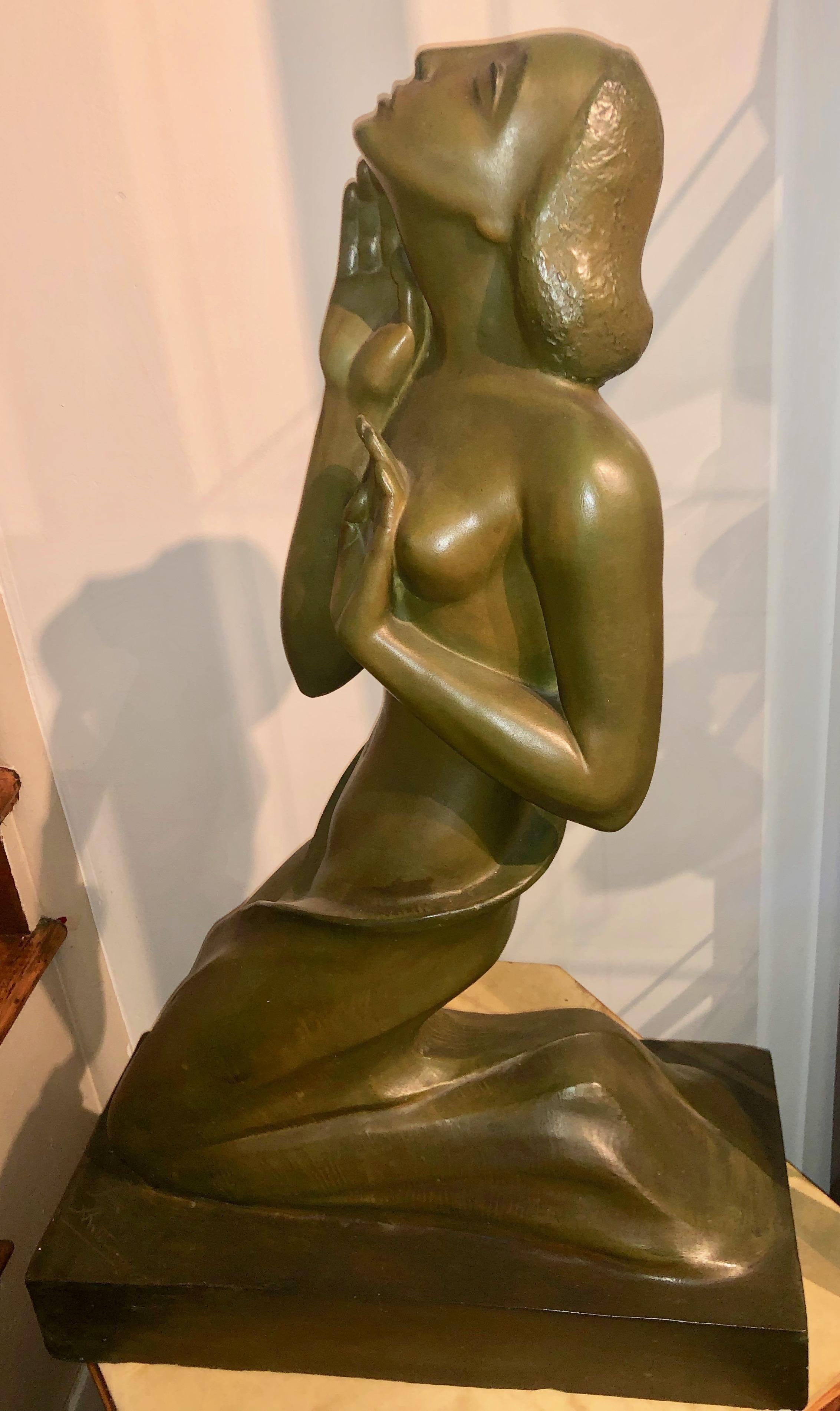 Jan Anteunis Statua femminile in stile Art Deco Scultore belga in vendita 7