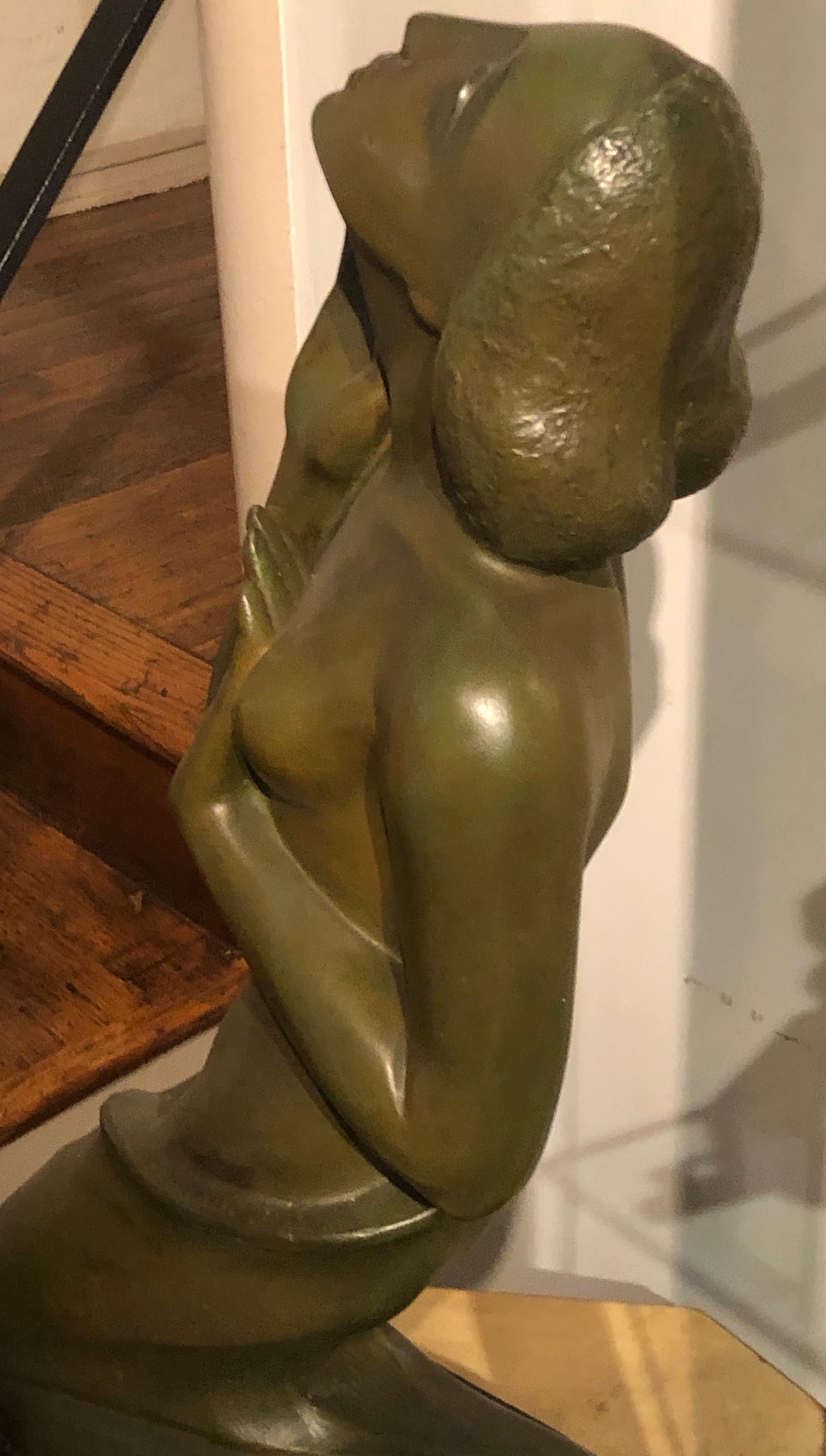 Plaster Jan Anteunis Art Deco Female Statue Belgian Sculptor For Sale