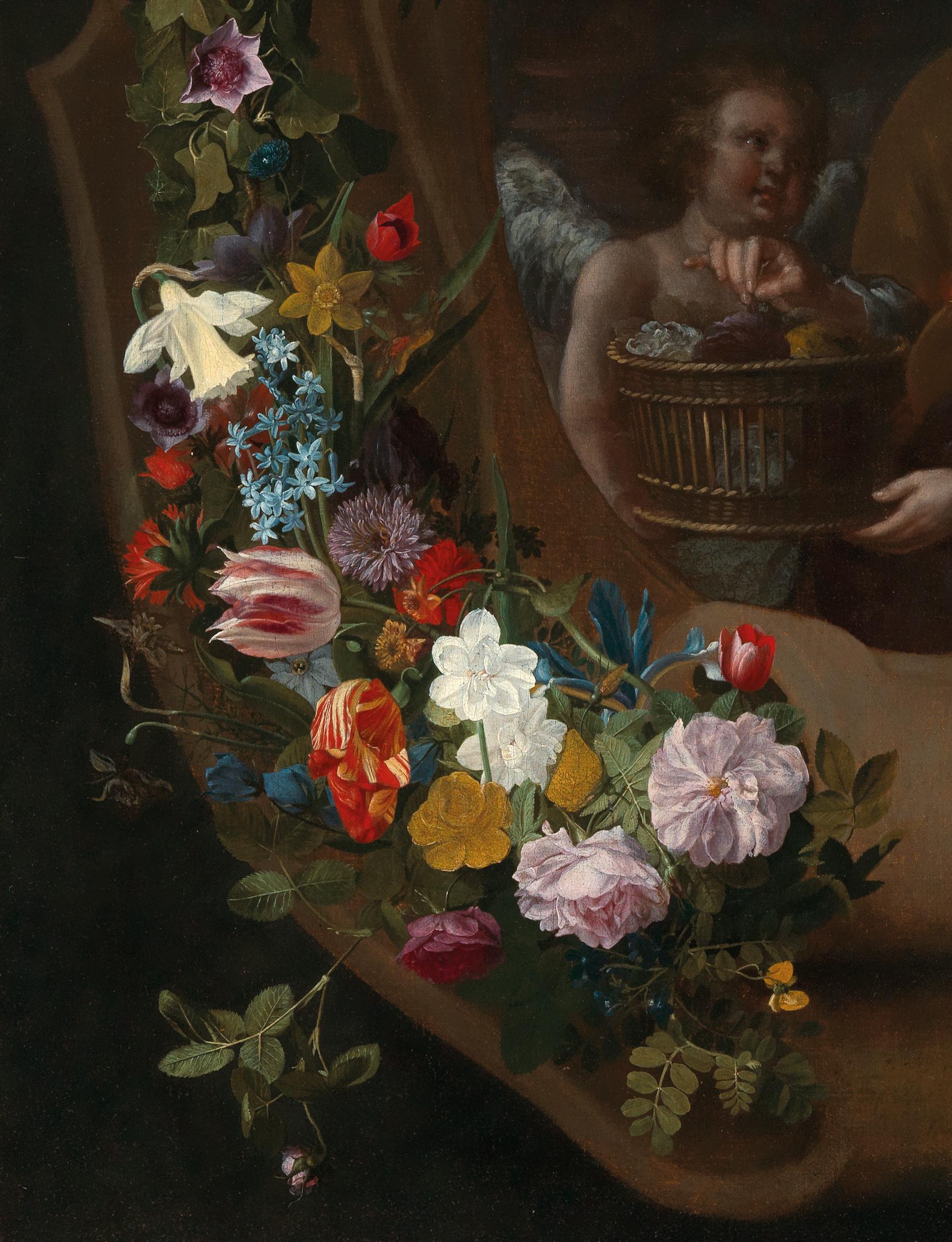 Indistinctly signed and dated

In the first quarter of the 17th century a new form of flower painting was developed in Flemish painting, which, recreated by a large group of artists and workshops, would achieve considerable success throughout the