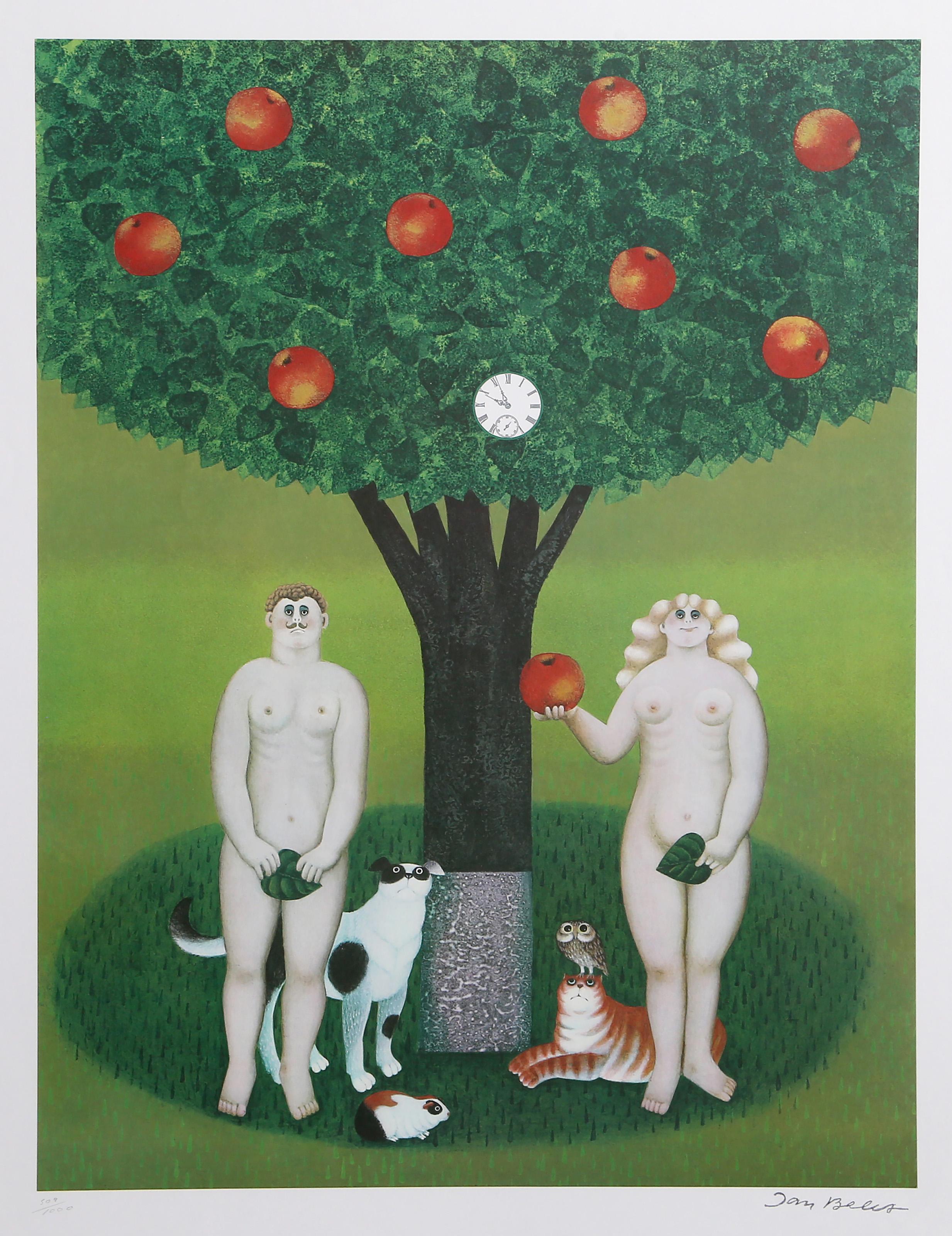 Jan Balet, German (1913 - 2009) - Adam 
Eve, Medium:  Offset Lithograph, stamp-signed and numbered in pencil, Edition:  509/1000, Image Size:  24 x 18 inches, Size:  31.25 x 25 in. (79.38 x 63.5 cm)