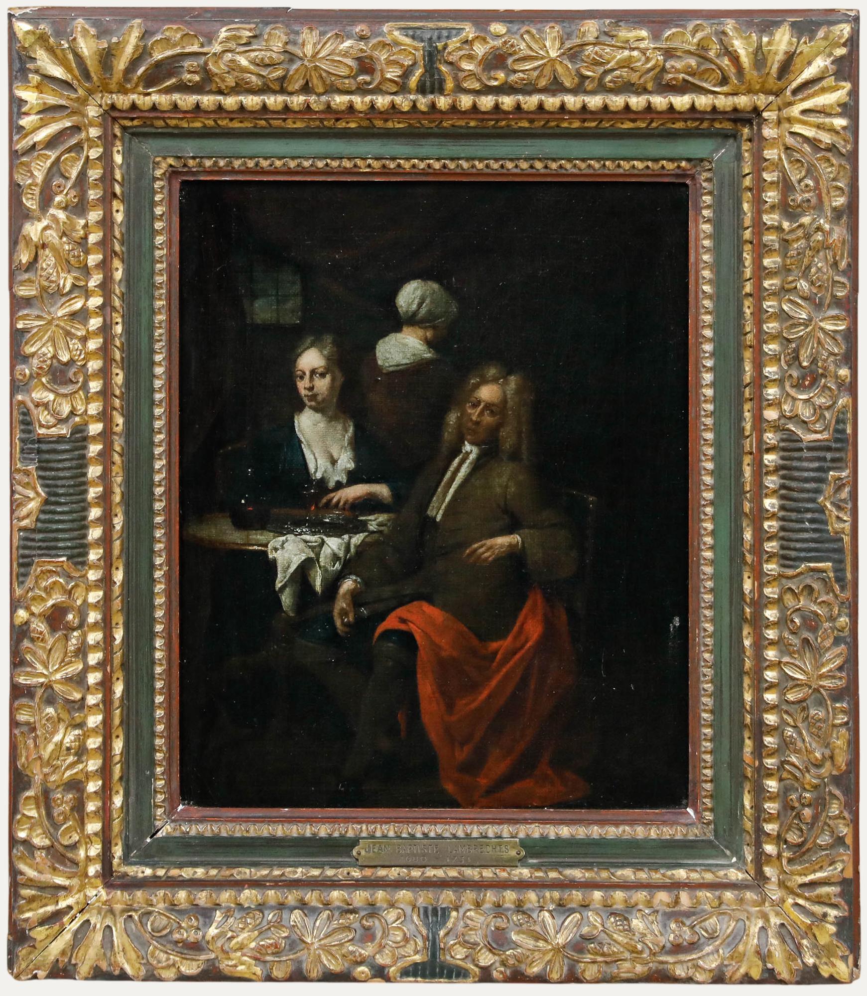 Jan Baptist Lambrechts (1680-1731) - 18th Century Oil, Interior Scene I