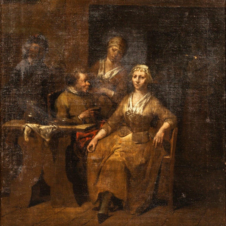 Auguste Moreau-Deschanvres - Afternoon tea , 1912 Oil on canvas Auguste  Moreau-Deschanvres (1838-1913) For Sale at 1stDibs