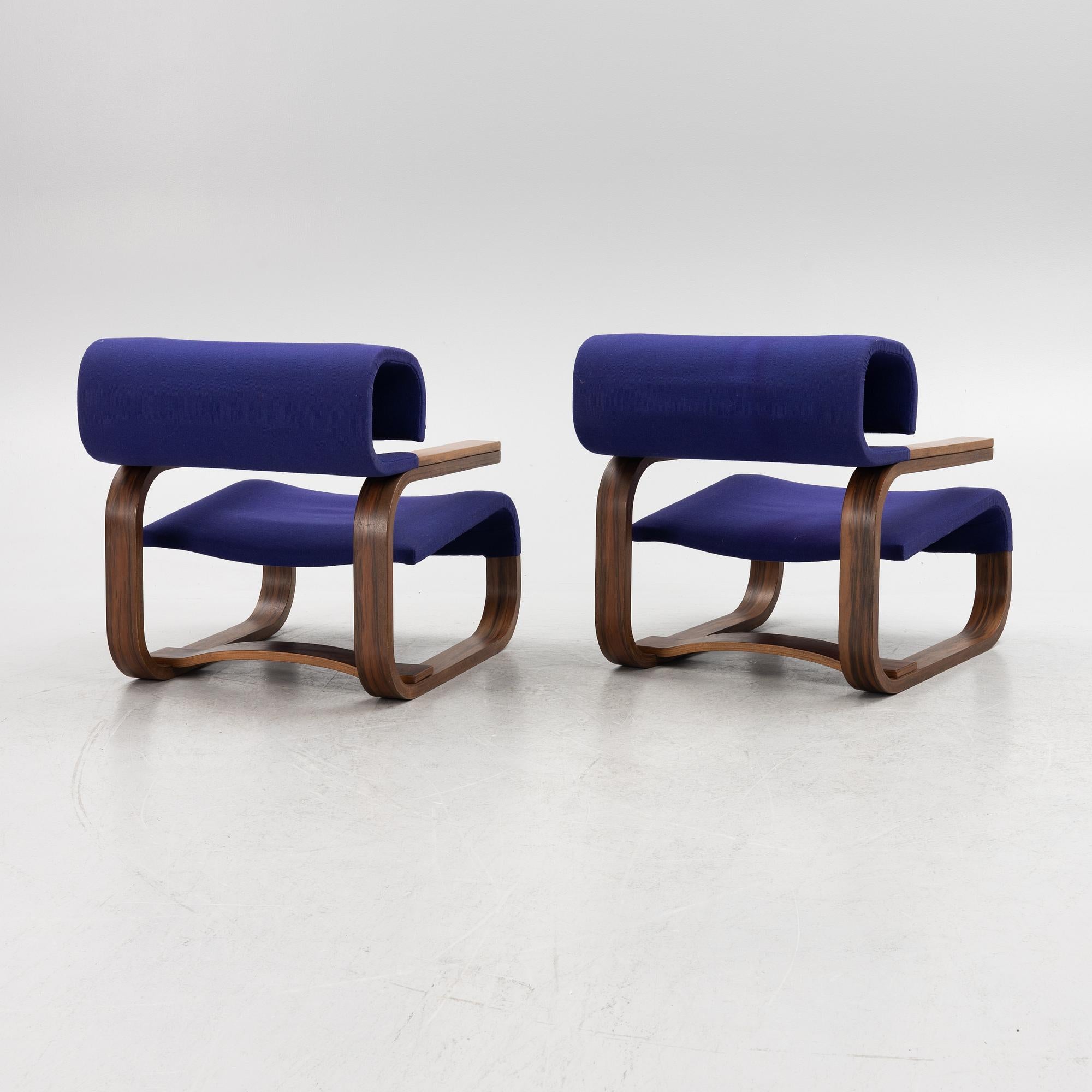 Swedish Jan Bocan armchairs a pair for the Czech Embassy of Sweden Stockholm 1972 For Sale