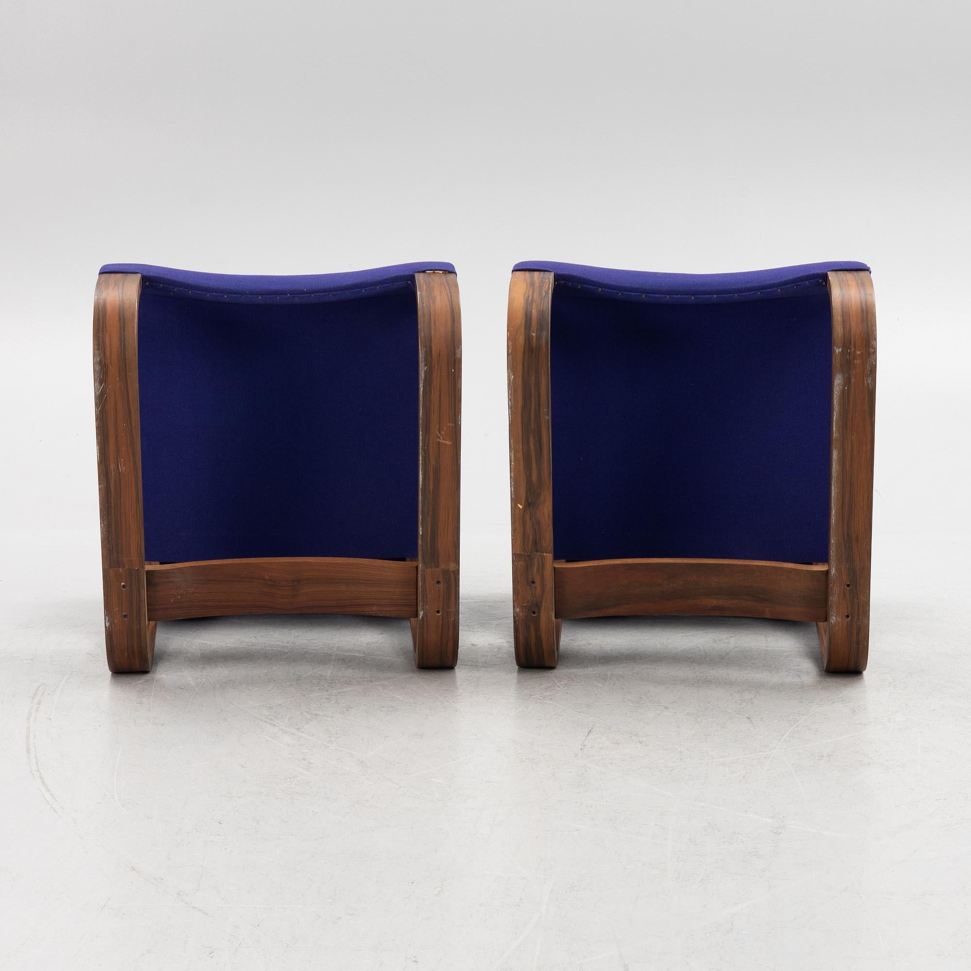 Jan Bocan armchairs a pair for the Czech Embassy of Sweden Stockholm 1972 For Sale 1