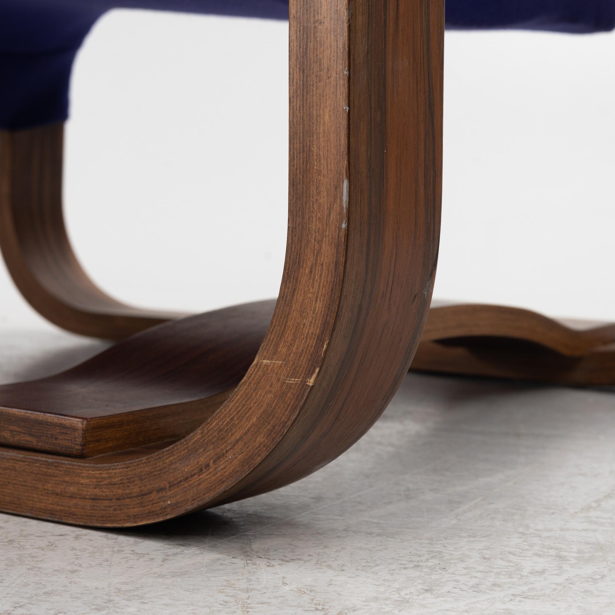 Jan Bocan armchairs a pair for the Czech Embassy of Sweden Stockholm 1972 For Sale 3