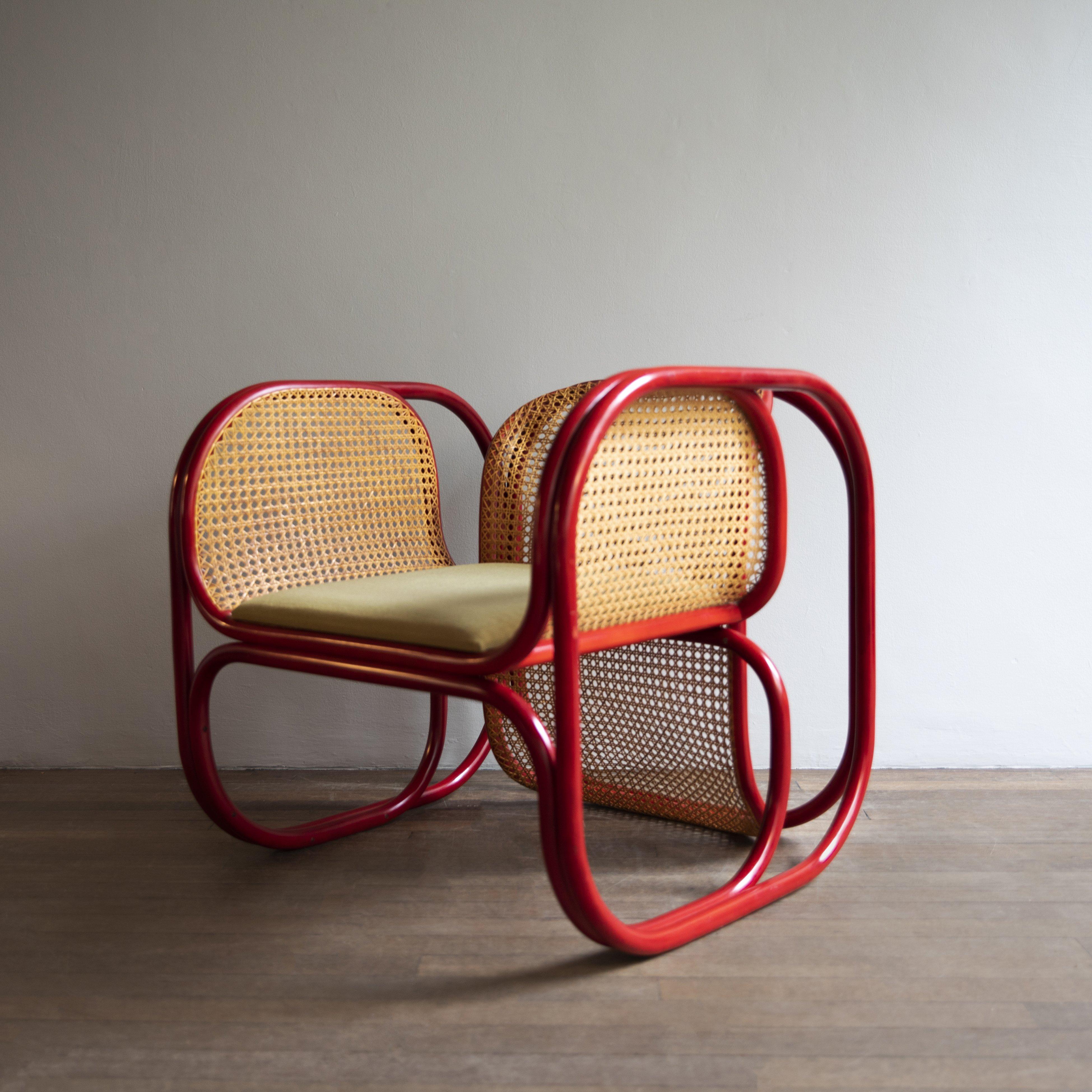 This pair of Cane and Bentwood Loungers were designed by the Czech architect Jan Bočan for the Czech embassy in Stockholm. Bočan commissioned Michael Thonet’s former factories in the Czech Republic, which operated during the 1970s as a state-owned