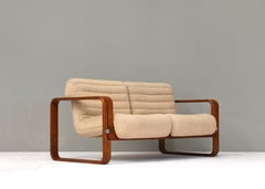 Jan Bocan sofa in bentwood and original fabric – Czech Republic, circa 1970