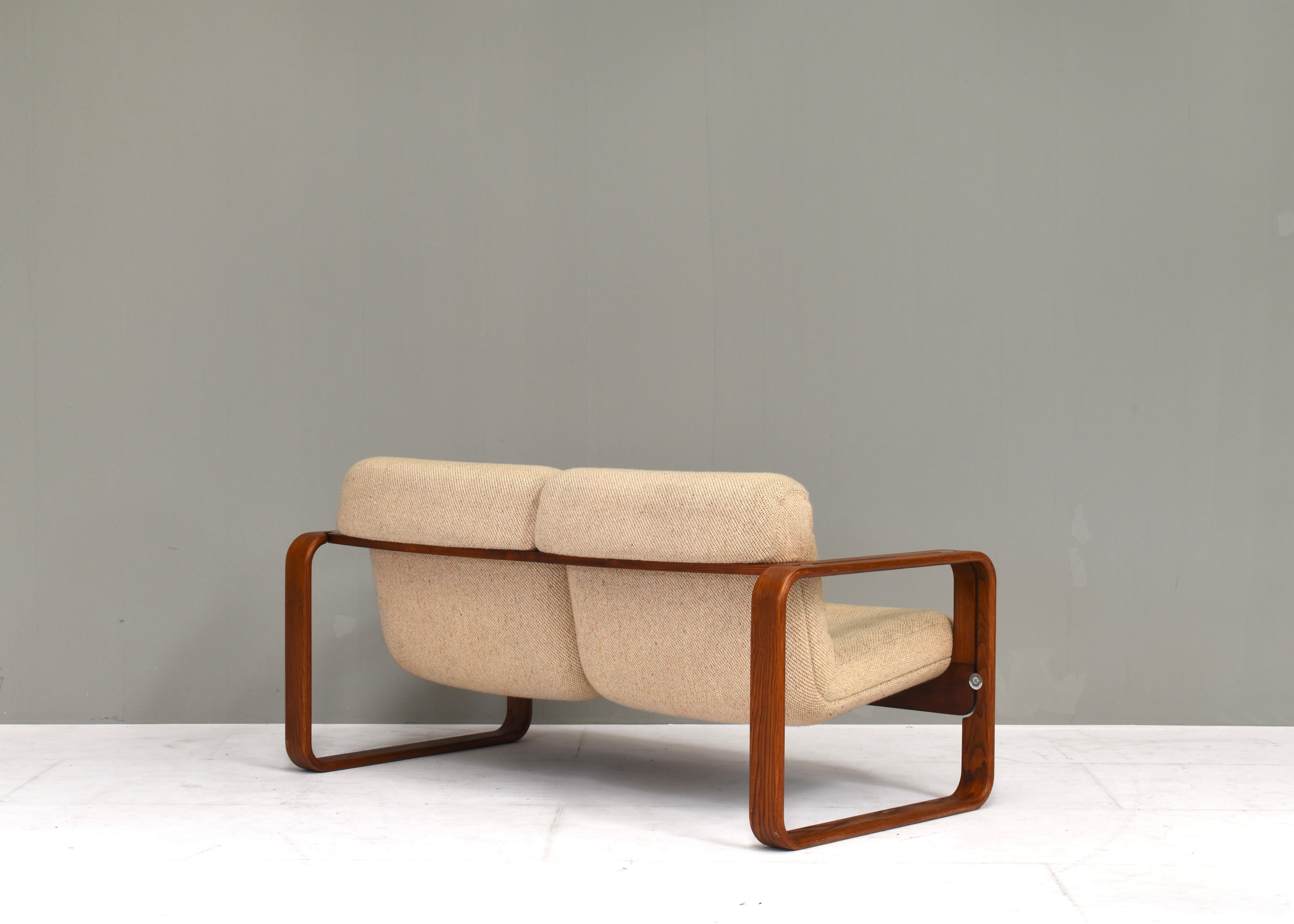 Late 20th Century Jan Bocan sofa in bentwood and original fabric – Czech Republic, circa 1970 For Sale