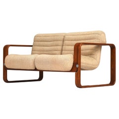 Used Jan Bocan sofa in bentwood and original fabric – Czech Republic, circa 1970