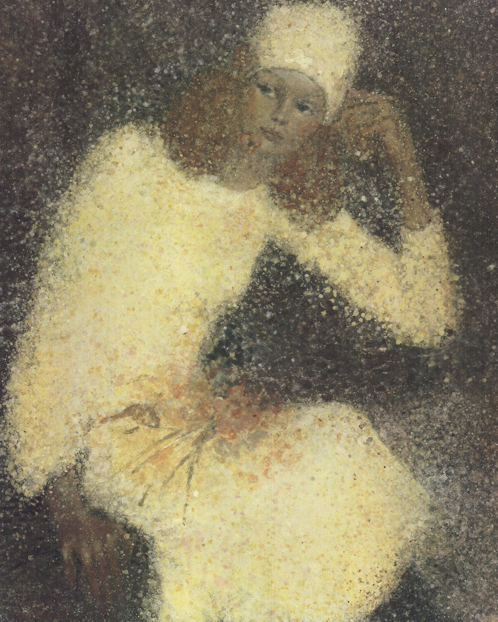 Donna in Whiting - Portrait Print Grigio di Jan Bonal