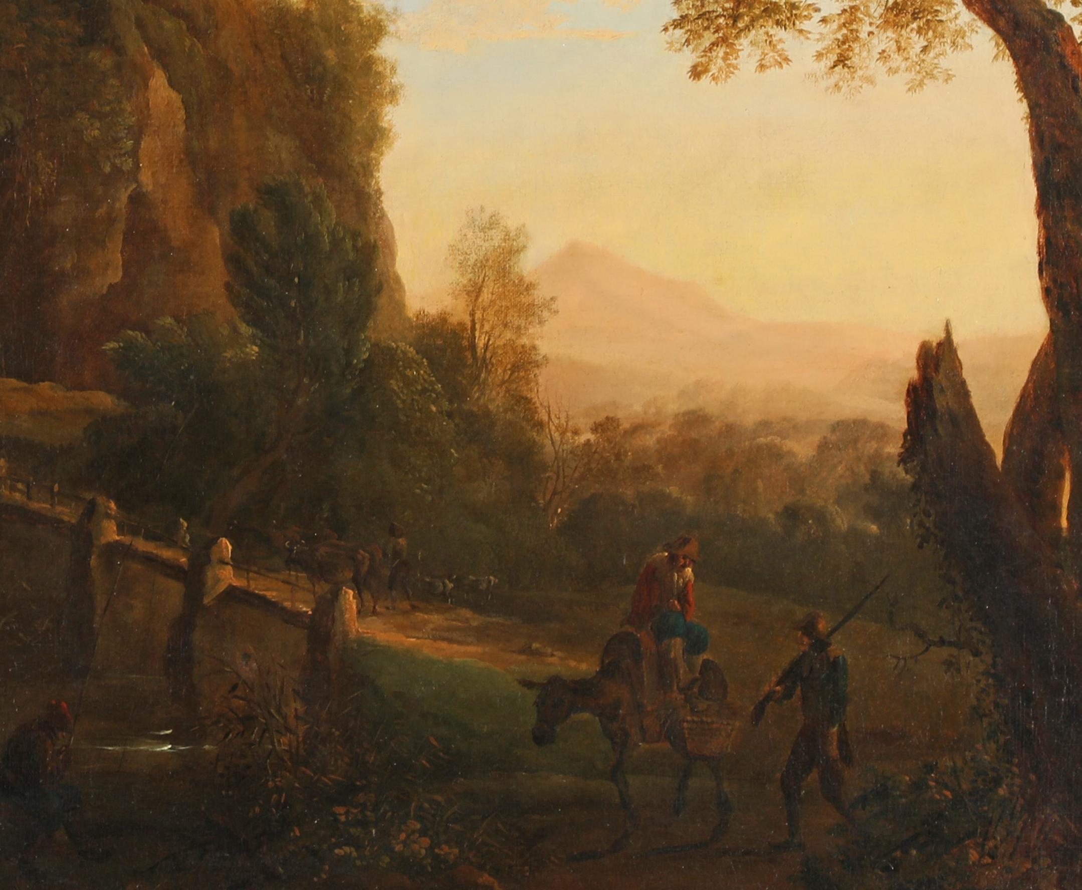 Südliche Landschaft mit Brücke und Schafhirten en venta 4