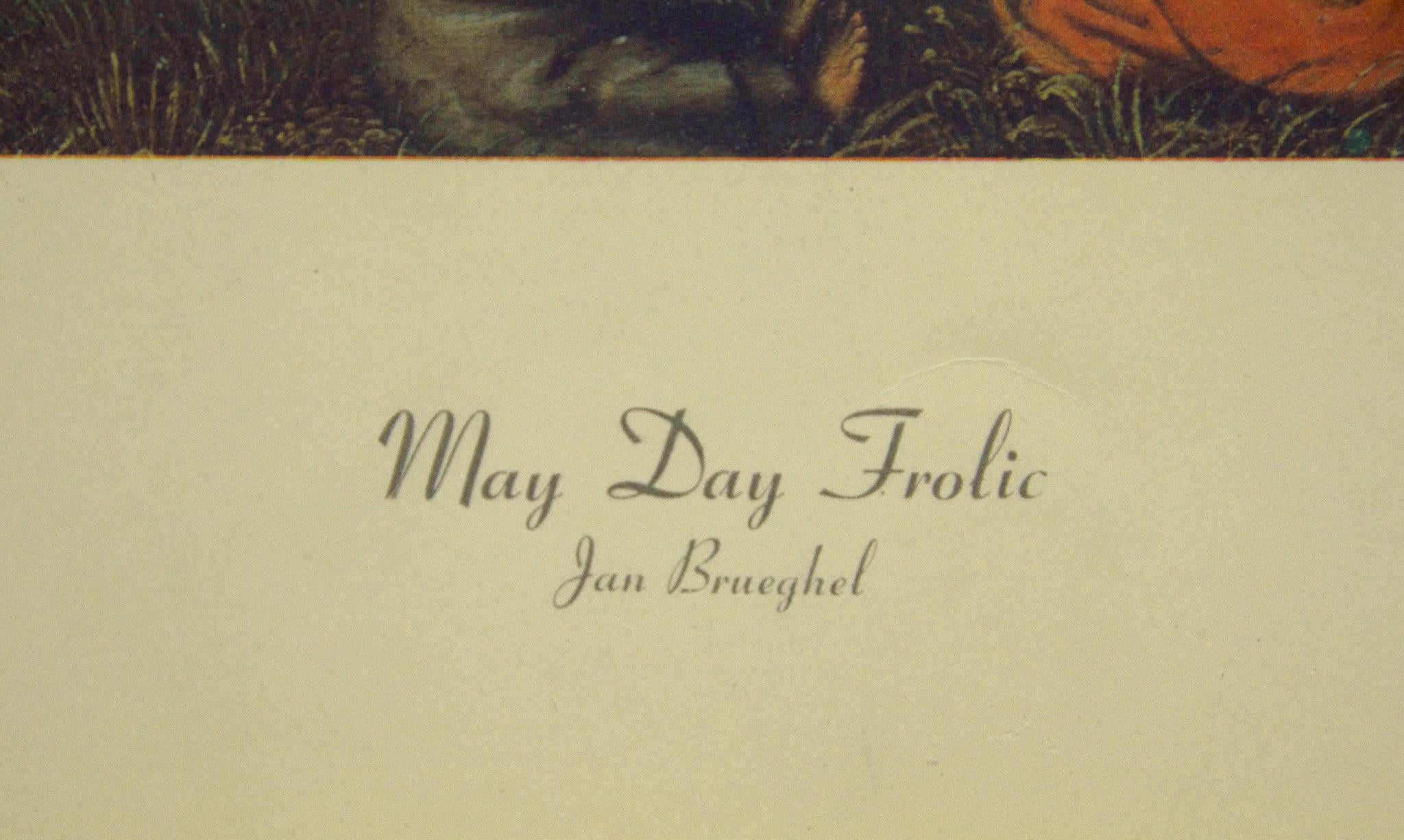 « May Day Frolic » de Jan Brueghel, Pub. de la New York Graphic Society. Fabriqué aux États-Unis. - Print de Jan Brueghel 