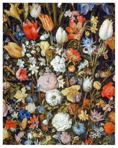 Antique After Jan Brueghel the Elder (1568 - 1625).Flowers in a Wooden Vessel