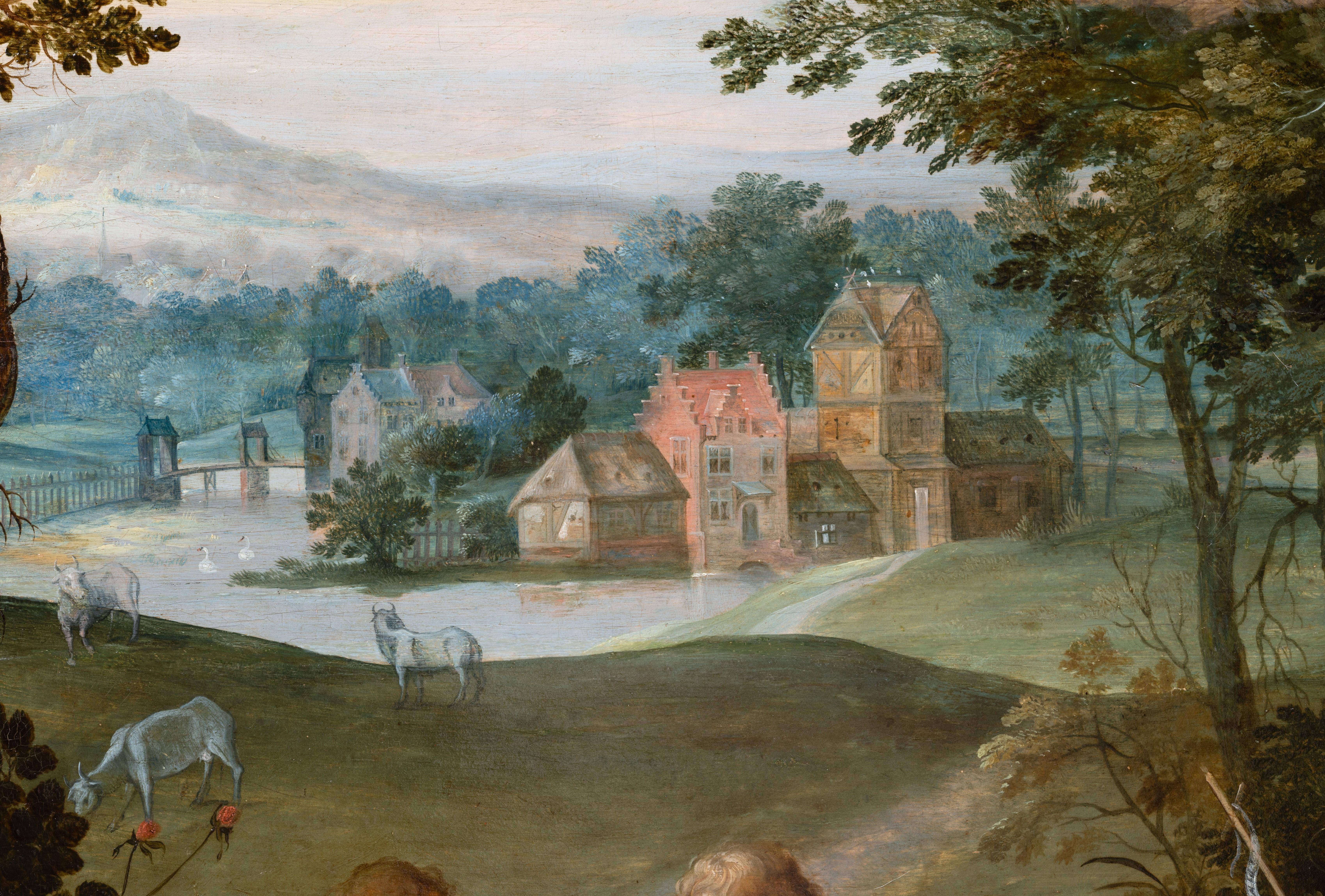 17. Jahrhundert. Antwerpener Atelier von J. Brueghel  & H. van Balen - Die Jungfrau mit Kind im Angebot 6