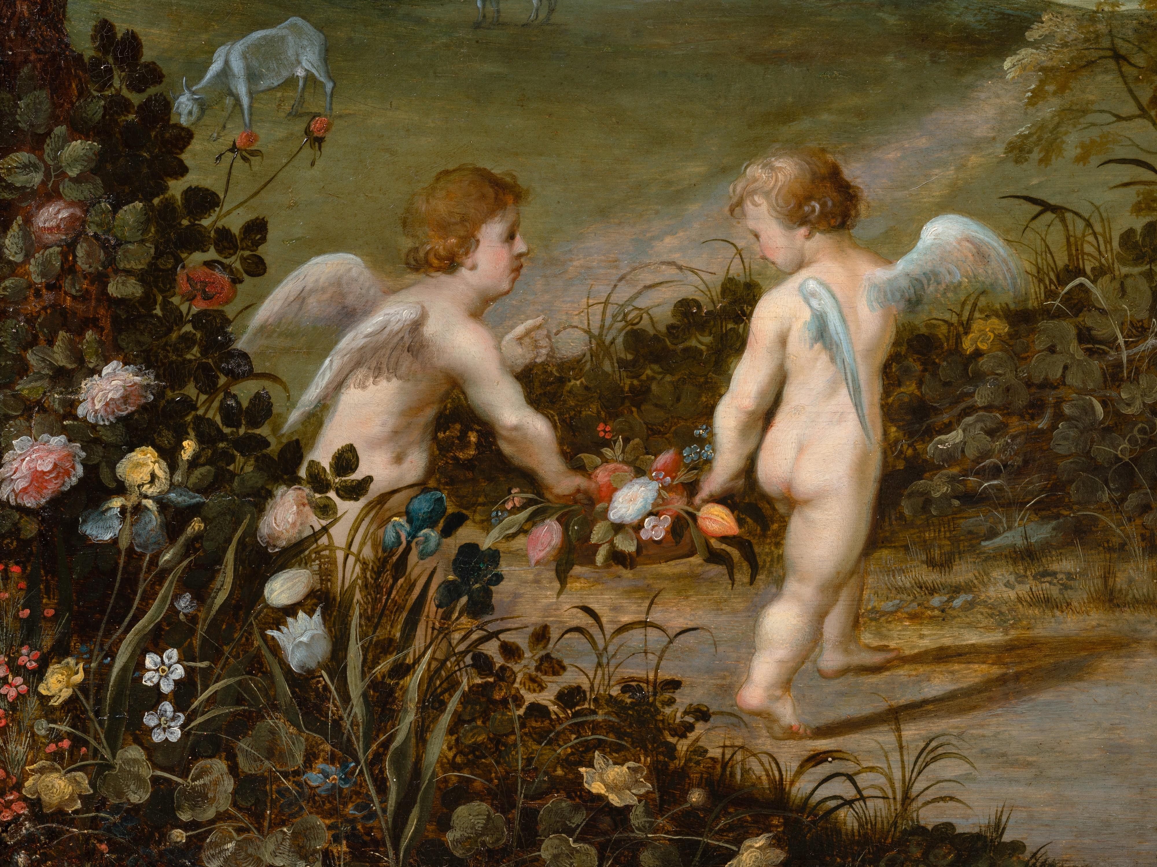 17. Jahrhundert. Antwerpener Atelier von J. Brueghel  & H. van Balen - Die Jungfrau mit Kind im Angebot 2