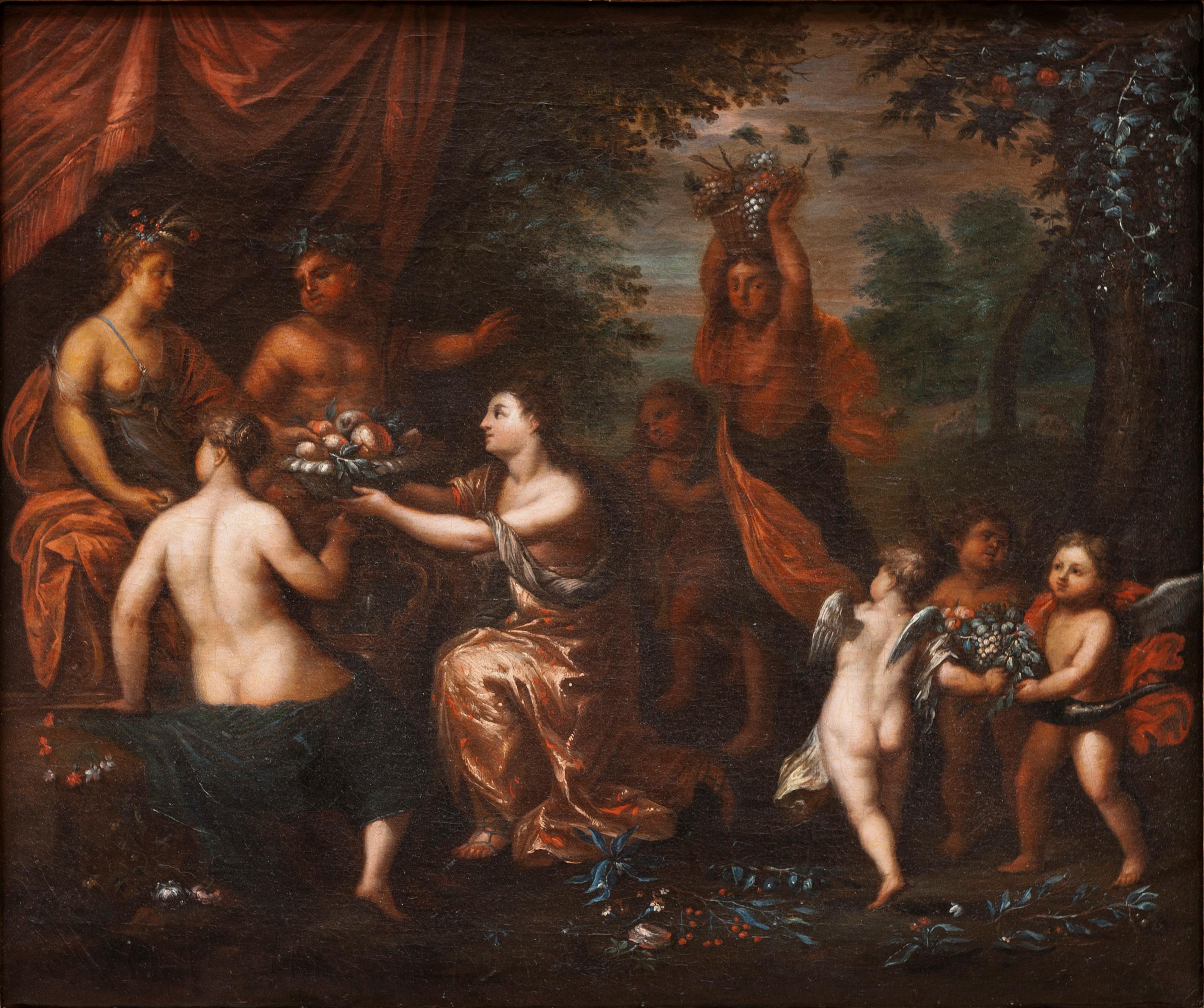 Bacchanal mit Ceres, Bacchus und Venus – Painting von Jan Brueghel the Younger (1601-1678) & Hendrick van Balen (Antwerp, 1575 – 1632)