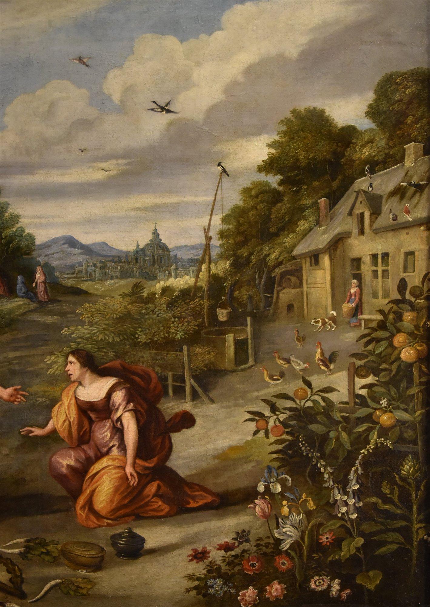 Noli Me Tangere Brueghel 17th Century Paint OIl on canvas Old master Religious - Old Masters Painting by Jan Brueghel The Younger (antwerp 1601–1678)