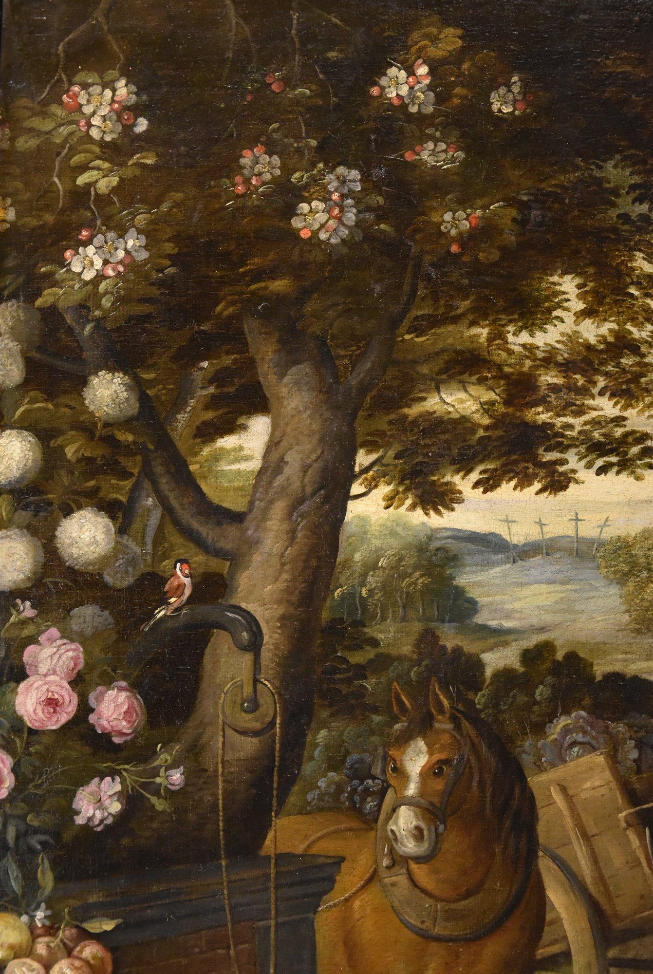 Jan Brueghel the Younger (Antwerp 1601–1678) workshop of 

Noli me tangere  

Oil on canvas 97 x 128 cm - In frame 114 x 143 cm  

This is a fascinating work, both for its subject, featuring Christ and Mary Magdalene, and for its execution,