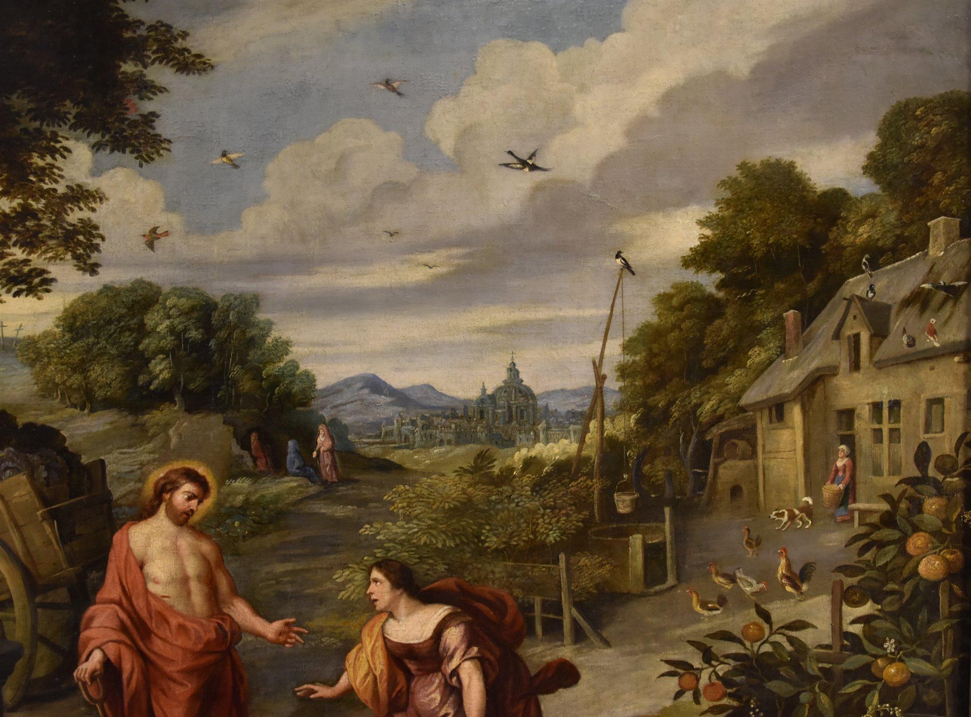 Noli Me Tangere Brueghel 17th Century Paint OIl on canvas Old master Religious For Sale 3