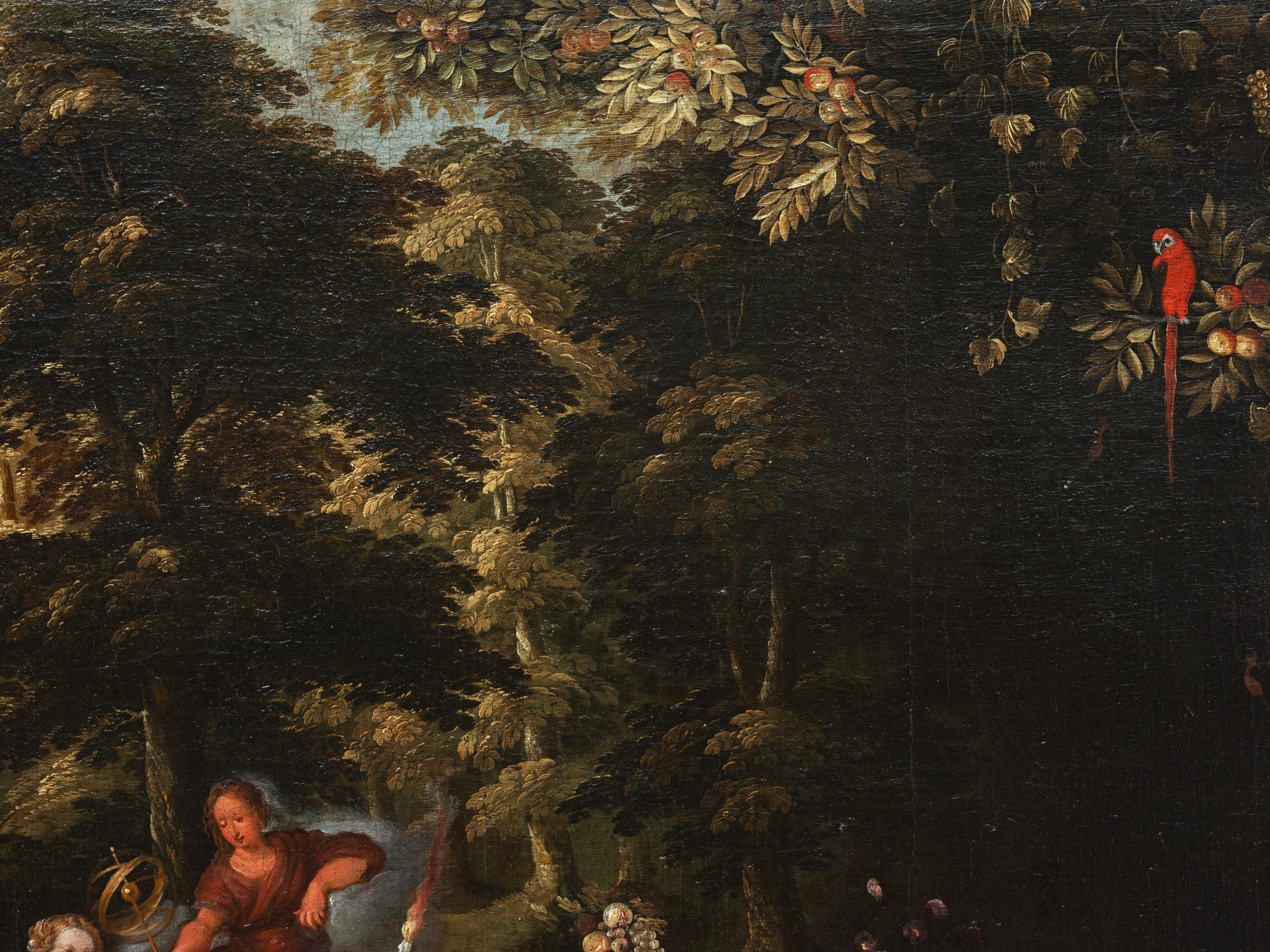 Allegory of four elements, pupil of Jan Brueghel the Younger (1601-1678) For Sale 12