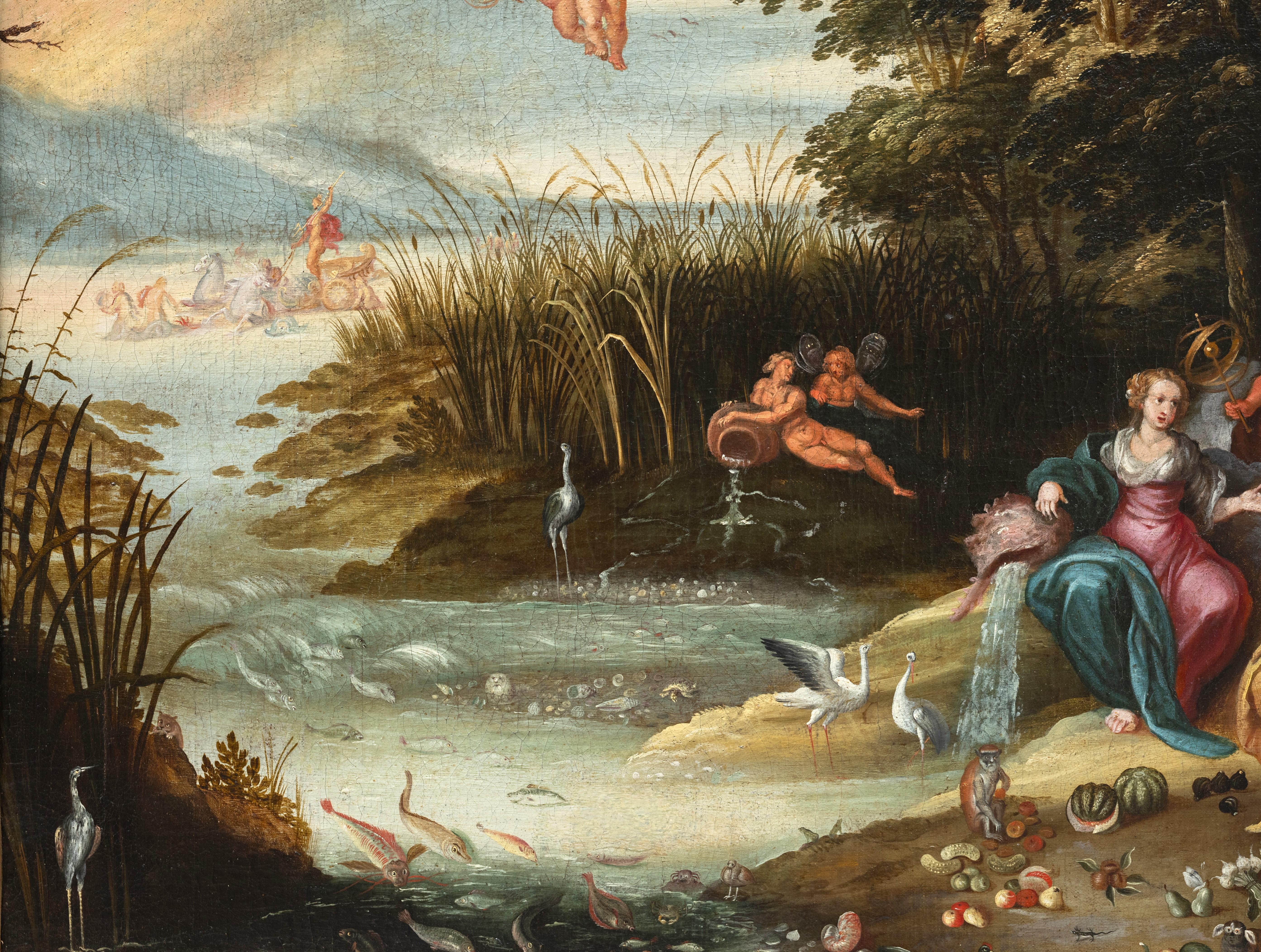 Allegory of four elements, pupil of Jan Brueghel the Younger (1601-1678) For Sale 13