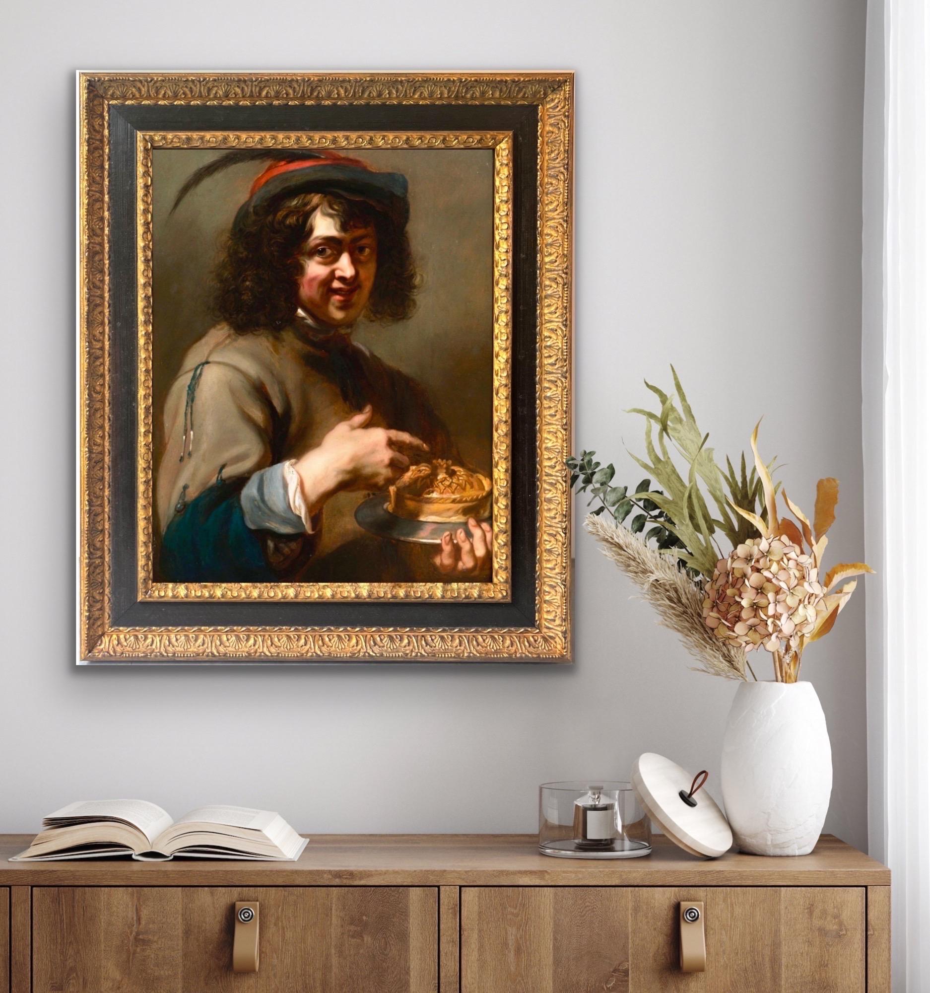 17e siècle Flemish Old Masterly - Un jeune garçon dégustant une tarte, allégorie du goût 6