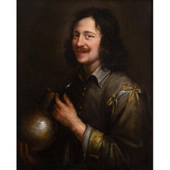 Mid-17th-Century Flemish School, Portrait Of A Man Holding A Jug, Oil Painting