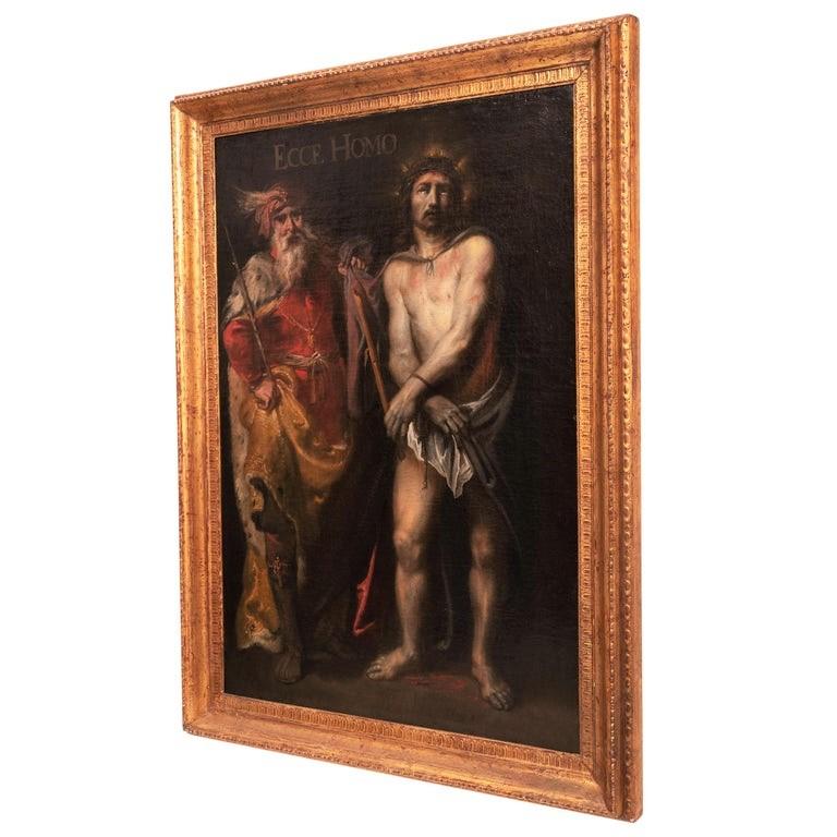 Old Master Flemish Oil on Canvas Baroque Painting Jesus Christ Ecce Homo 1630 For Sale 6