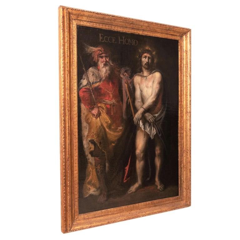 Old Master Flemish Oil on Canvas Baroque Painting Jesus Christ Ecce Homo 1630 For Sale 7