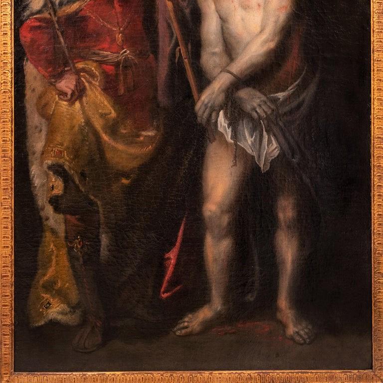 Flemish, Öl auf Leinwand, Barockgemälde Jesus Christ Ecce Homo, Alter Meister, Öl auf Leinwand, 1630 (Braun), Figurative Painting, von  Jan Cossiers