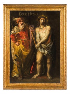 Old Master Flemish Oil on Canvas Baroque Painting Jesus Christ Ecce Homo 1630