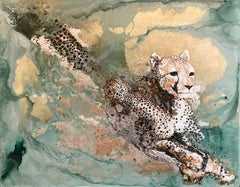 Dawn Hunt -New Zelander, Cheetah, Serengeti, Africa, Animal, Elusive, Wild, Gold