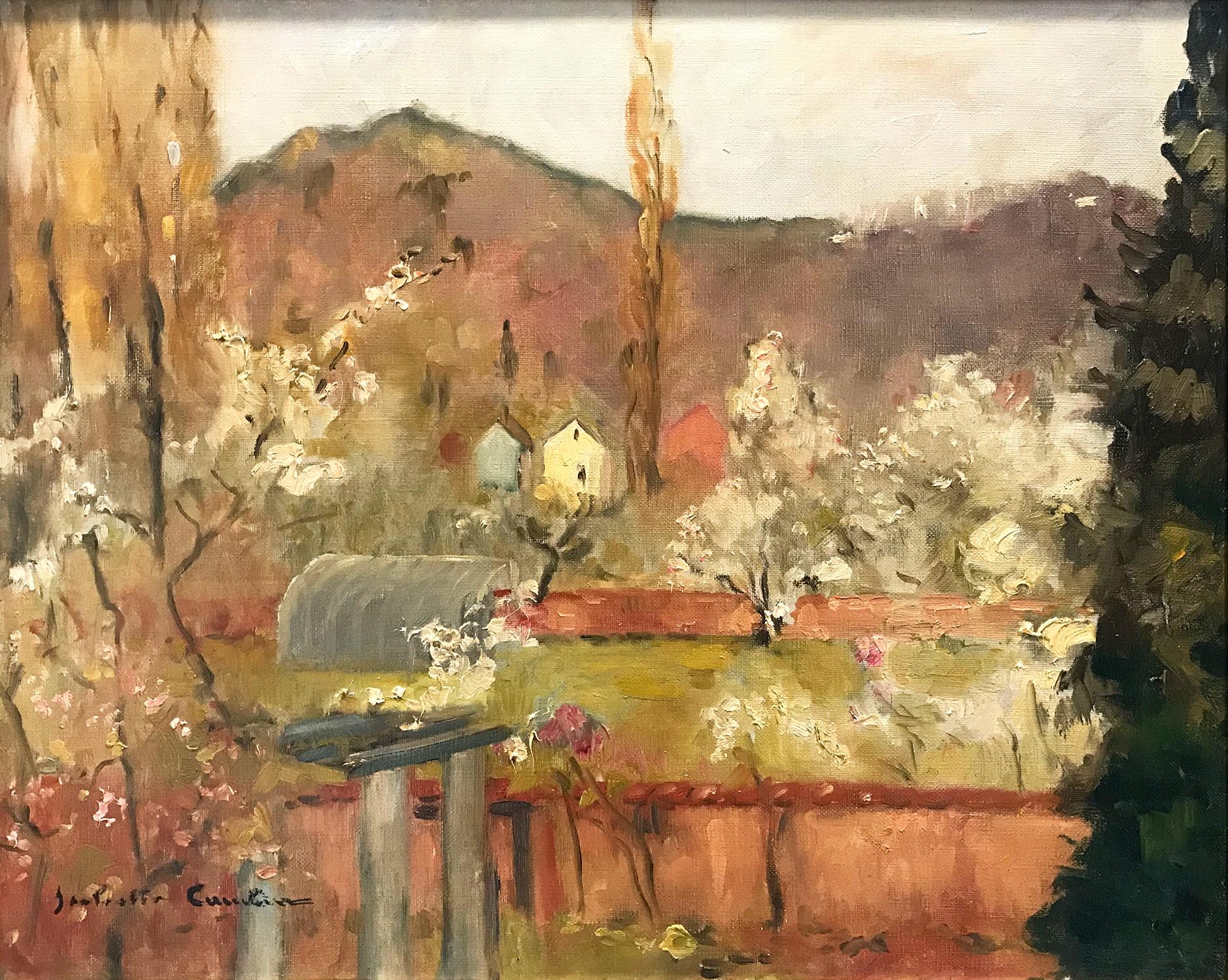 Peinture à l'huile sur toile « Paysage au printemps » - Paysage impressionniste - Painting de Jan Cumpelik