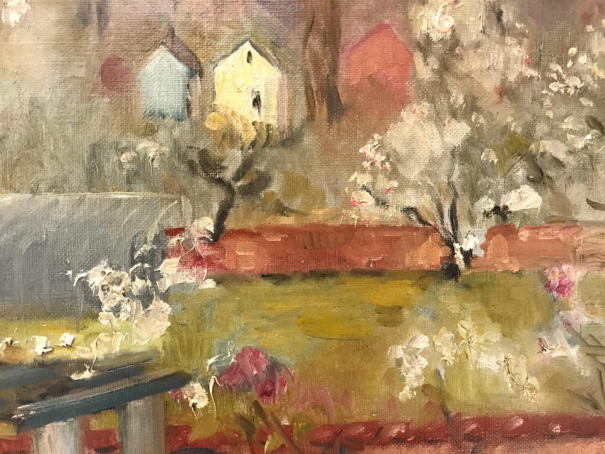 Peinture à l'huile sur toile « Paysage au printemps » - Paysage impressionniste - Impressionnisme Painting par Jan Cumpelik