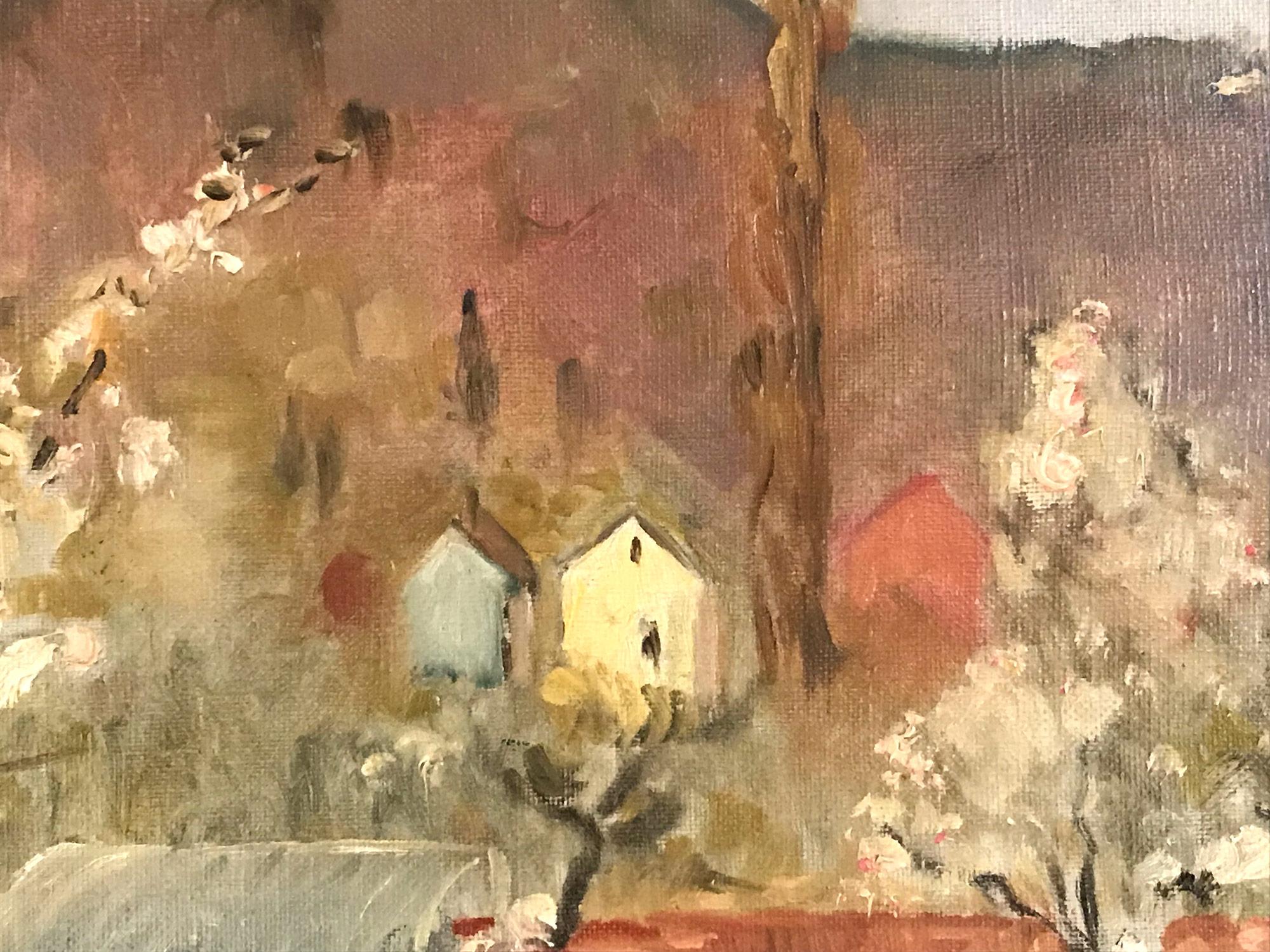 Peinture à l'huile sur toile « Paysage au printemps » - Paysage impressionniste en vente 2