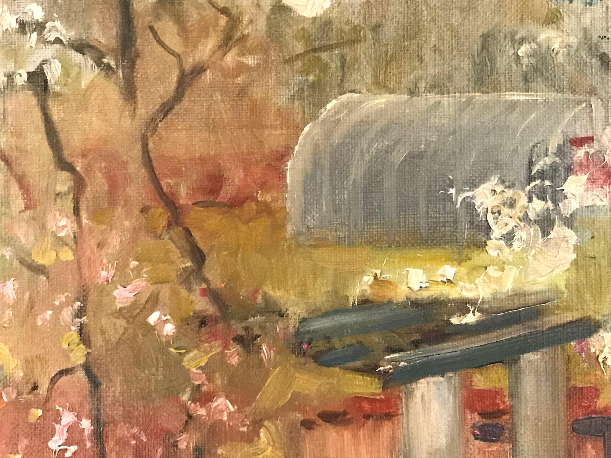 Peinture à l'huile sur toile « Paysage au printemps » - Paysage impressionniste en vente 4