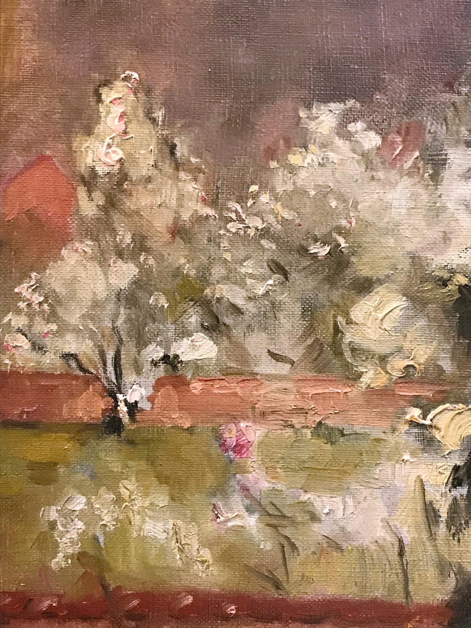 Peinture à l'huile sur toile « Paysage au printemps » - Paysage impressionniste en vente 5