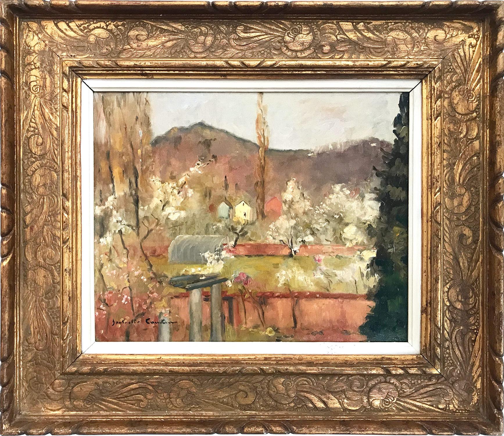 Landscape Painting Jan Cumpelik - Peinture à l'huile sur toile « Paysage au printemps » - Paysage impressionniste