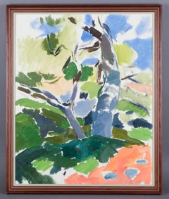 Jan Dahlin, Swedish artist. Oil on canvas. Coloristic summer landscape