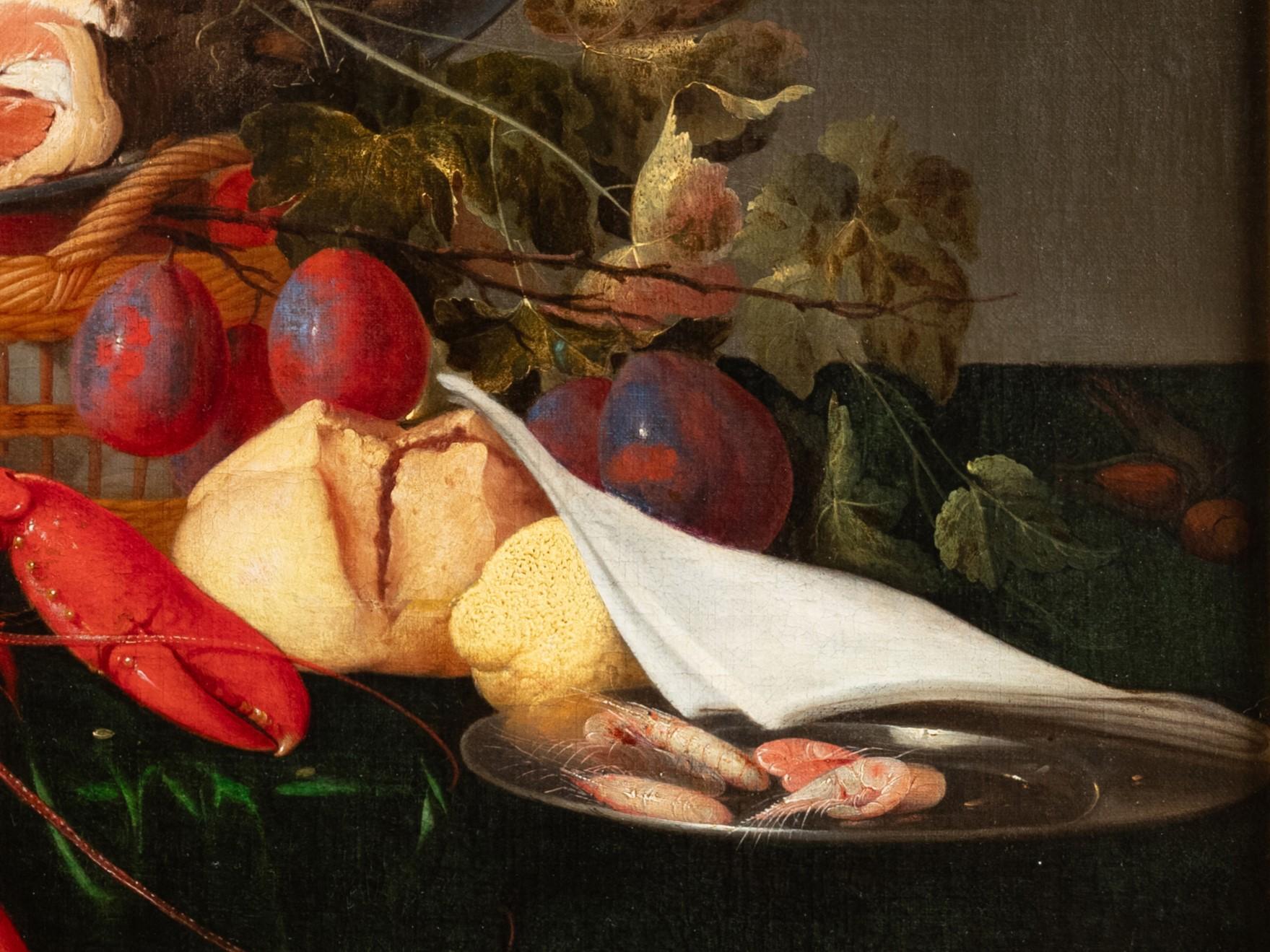 Nature morte luxueuse avec homard, jambon et fruits, 17e école d'Anvers, de Heem en vente 10