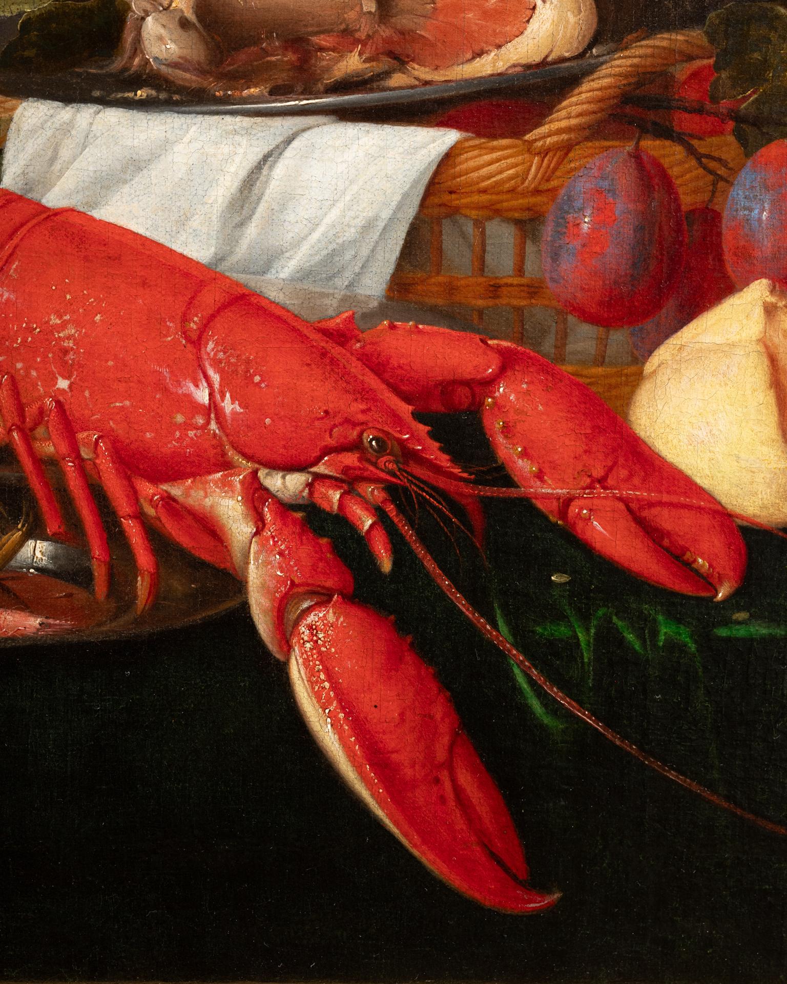 Nature morte luxueuse avec homard, jambon et fruits, 17e école d'Anvers, de Heem en vente 1