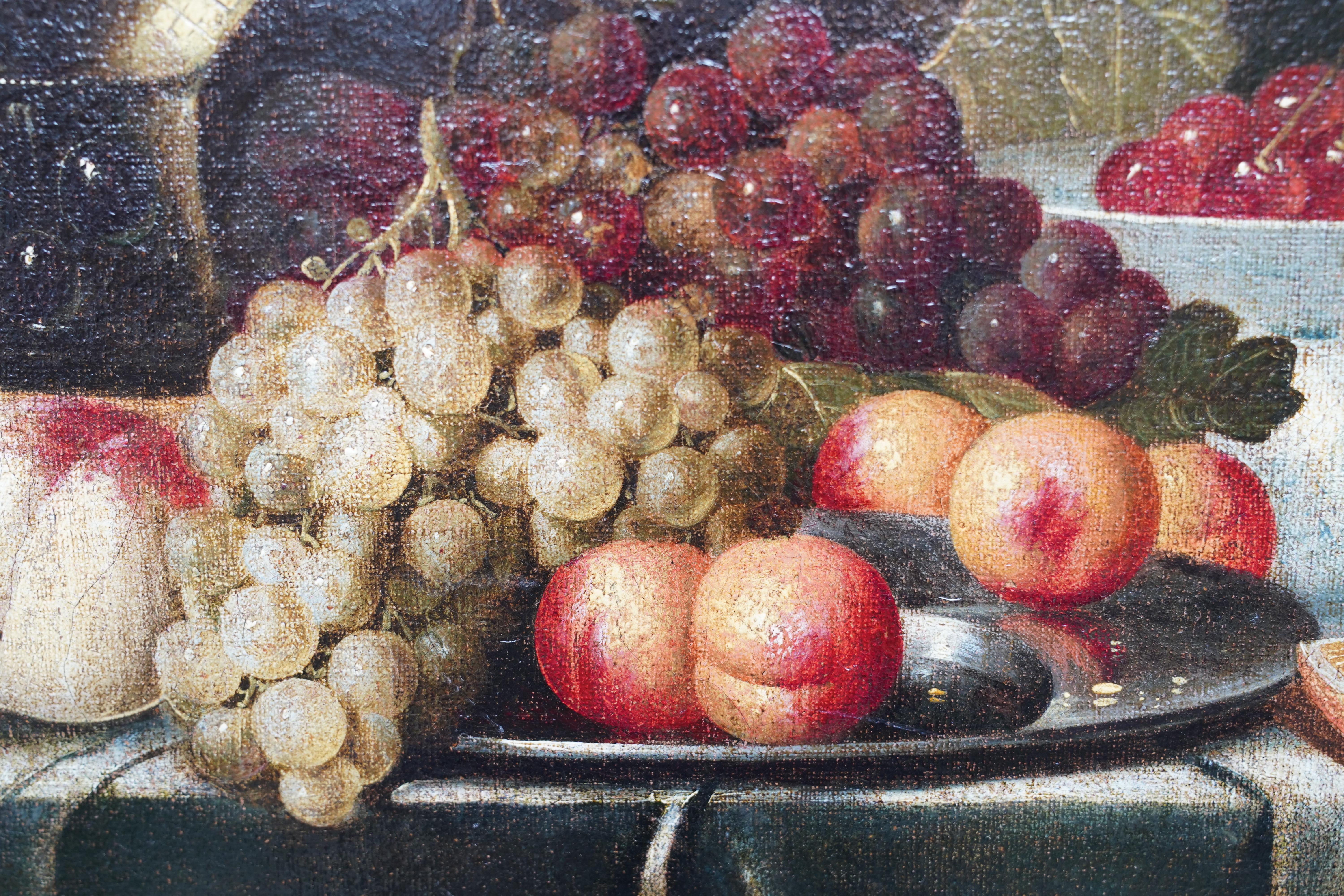 Still Life of Fruit - Dutch 17th century art Old Master still life oil painting For Sale 3