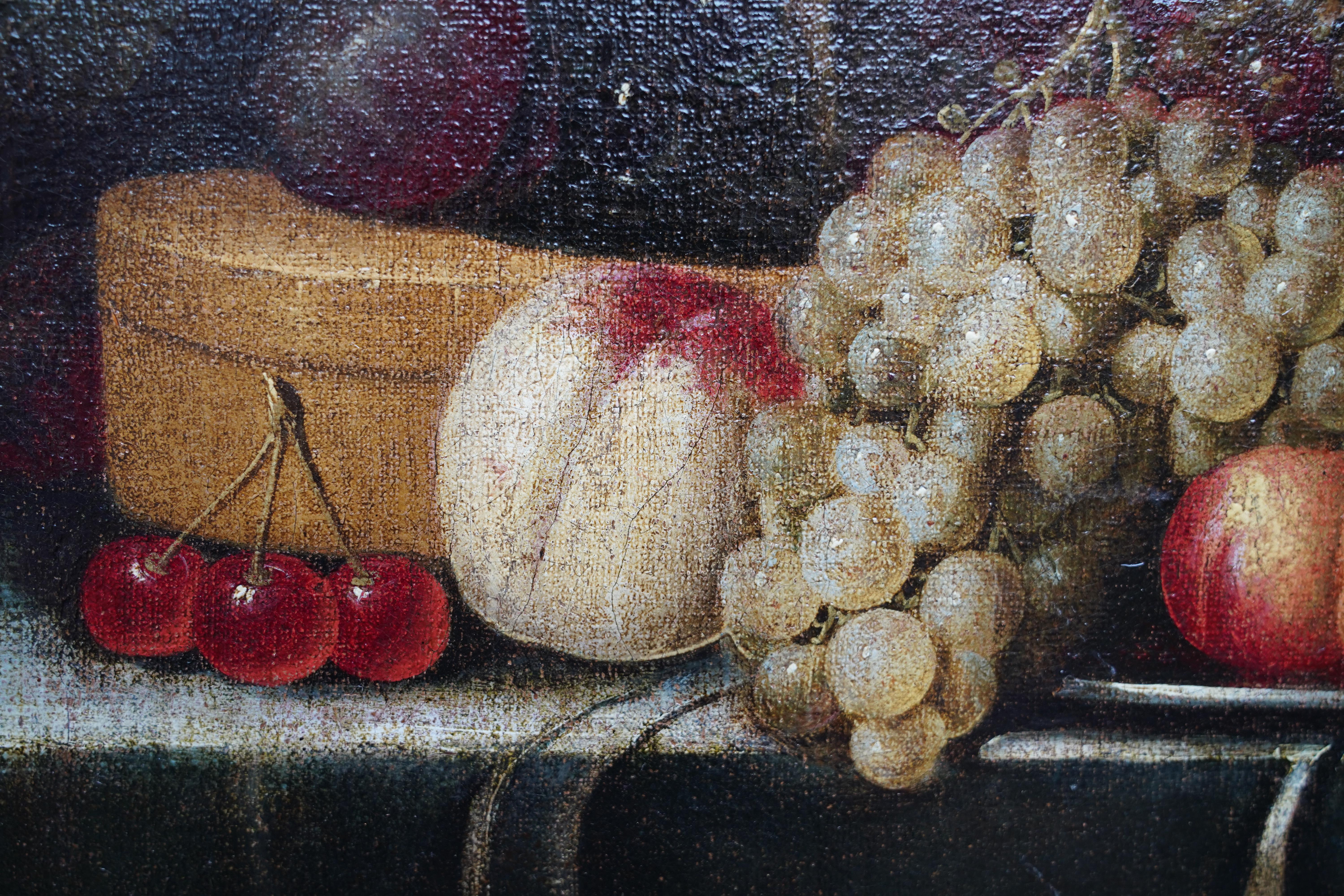 Still Life of Fruit - Dutch 17th century art Old Master still life oil painting For Sale 4