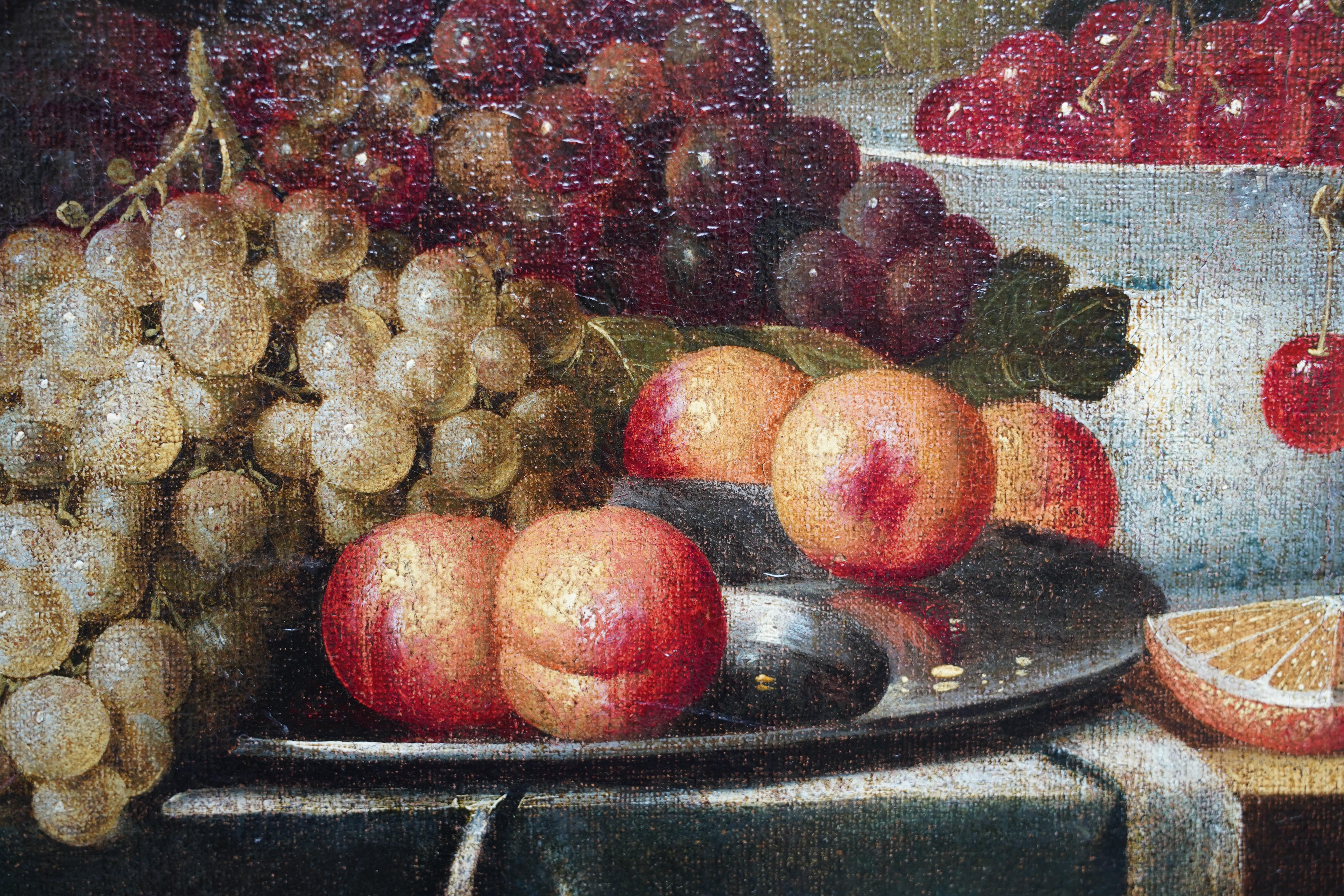 Still Life of Fruit - Dutch 17th century art Old Master still life oil painting For Sale 7