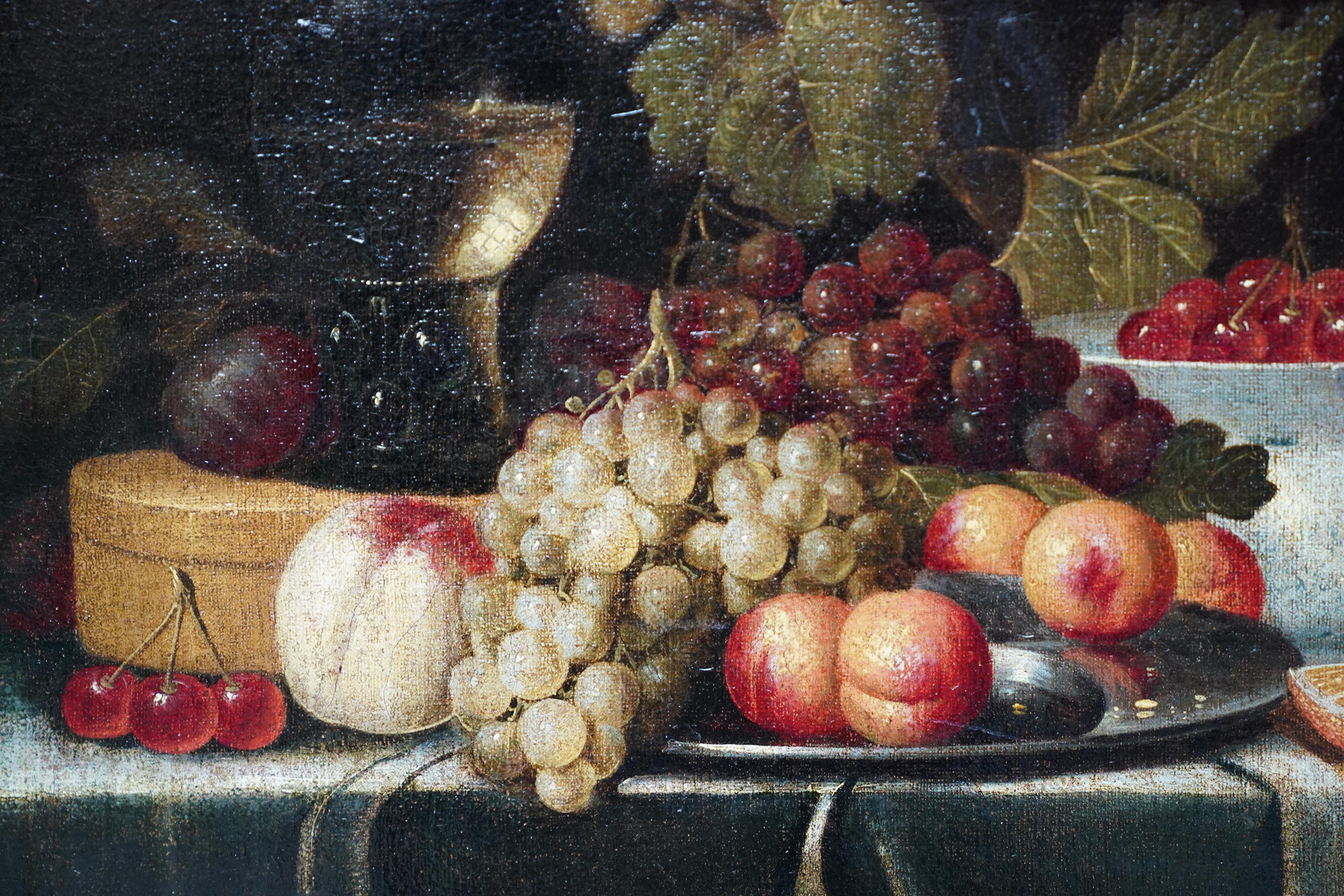 Stillleben mit Früchten – niederländische Kunst des 17. Jahrhunderts, Ölgemälde eines alten Meisters im Angebot 1
