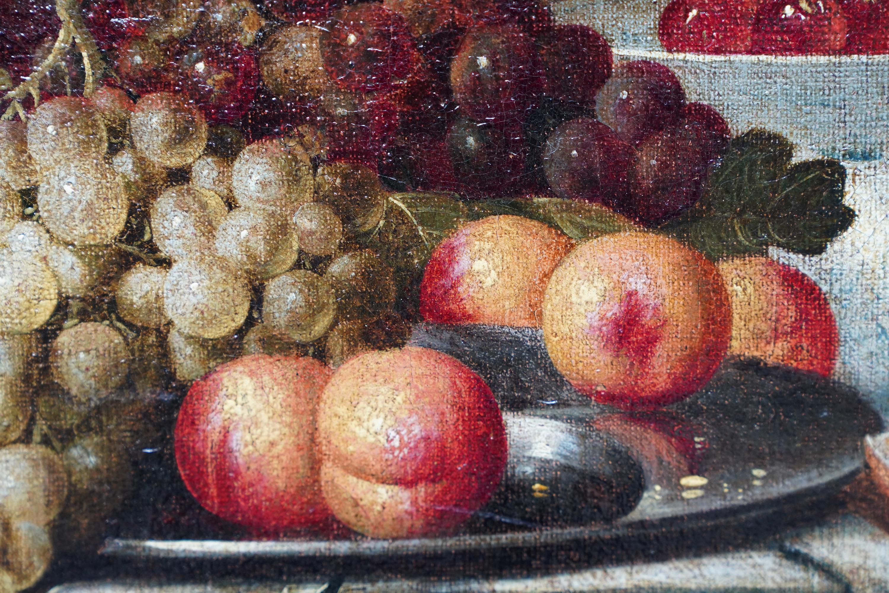 Still Life of Fruit - Dutch 17th century art Old Master still life oil painting - Old Masters Painting by Jan Davidsz De Heem