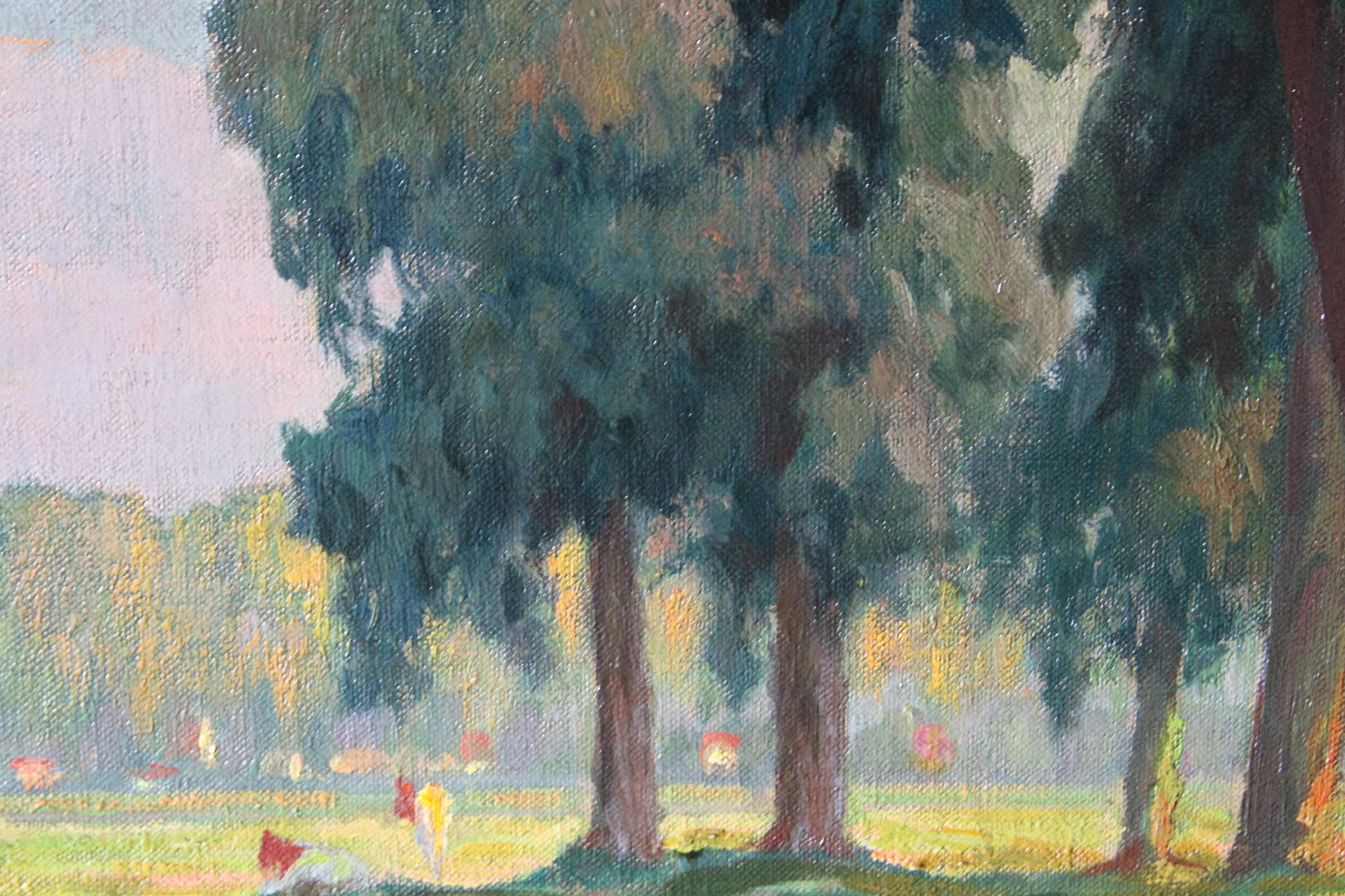 Vintage Belgien Landschaft Ölgemälde, Mitte des Jahrhunderts impressionistischen Ölgemälde (Flämische Schule), Painting, von Jan de Buck
